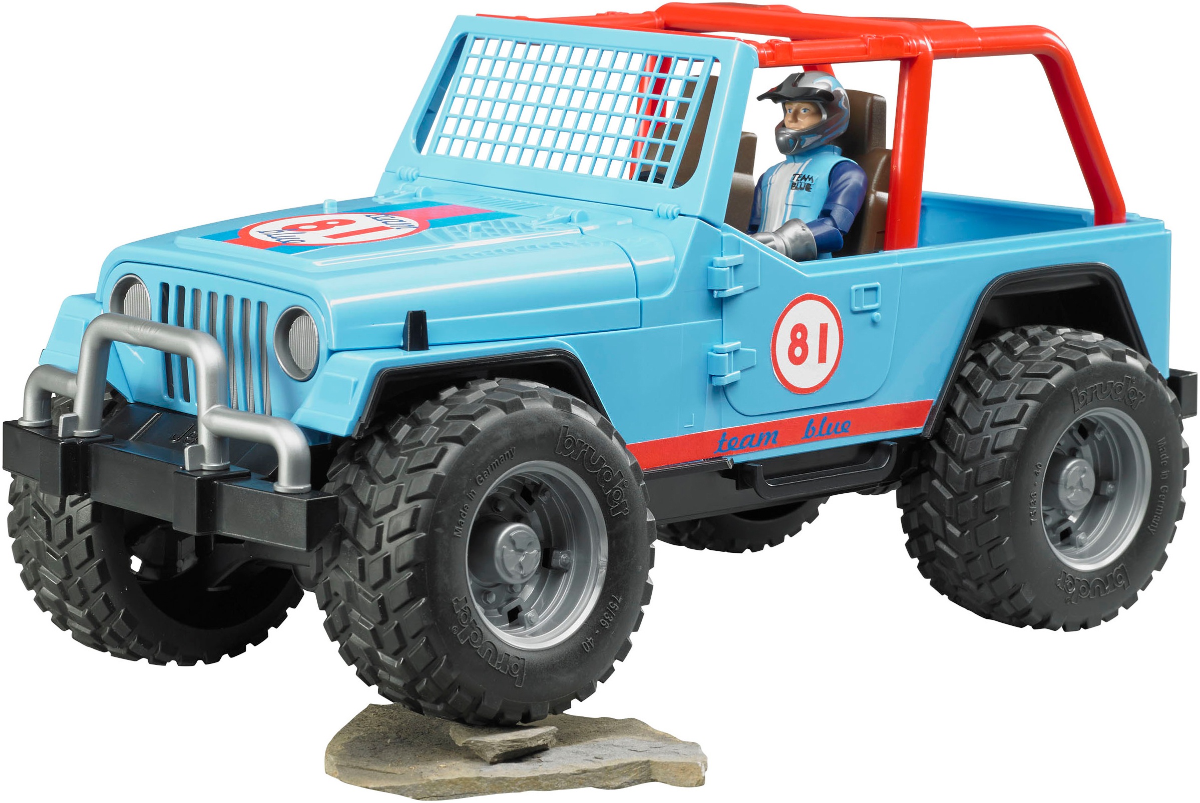 Bruder® Spielzeug-Auto »Jeep Cross Country Racer blau 30 cm mit Rennfahrer (02541)«, Made in Europe