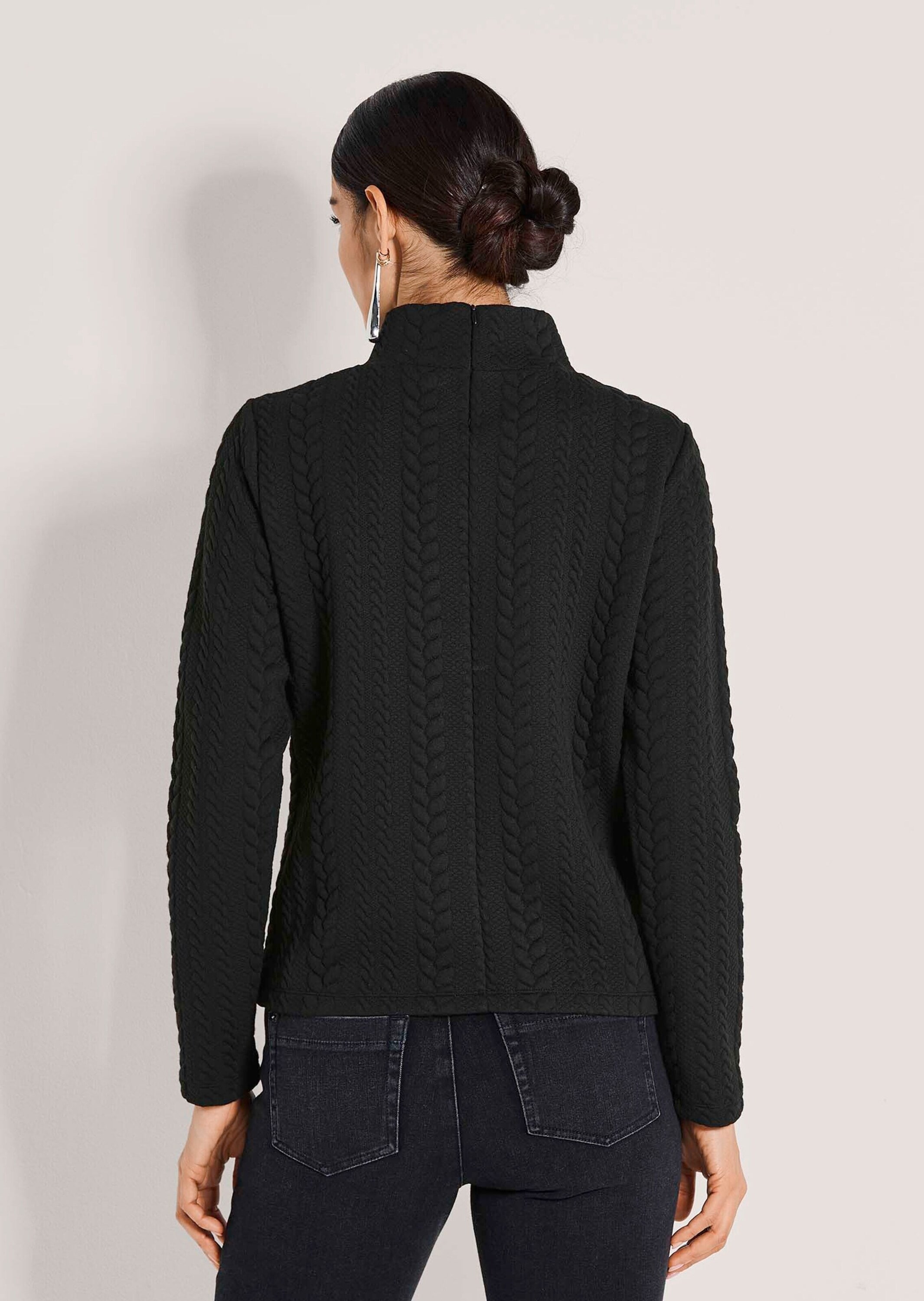 MADELEINE Langarmshirt »Zopfstruktur Sweatshirt mit Stehkragen«