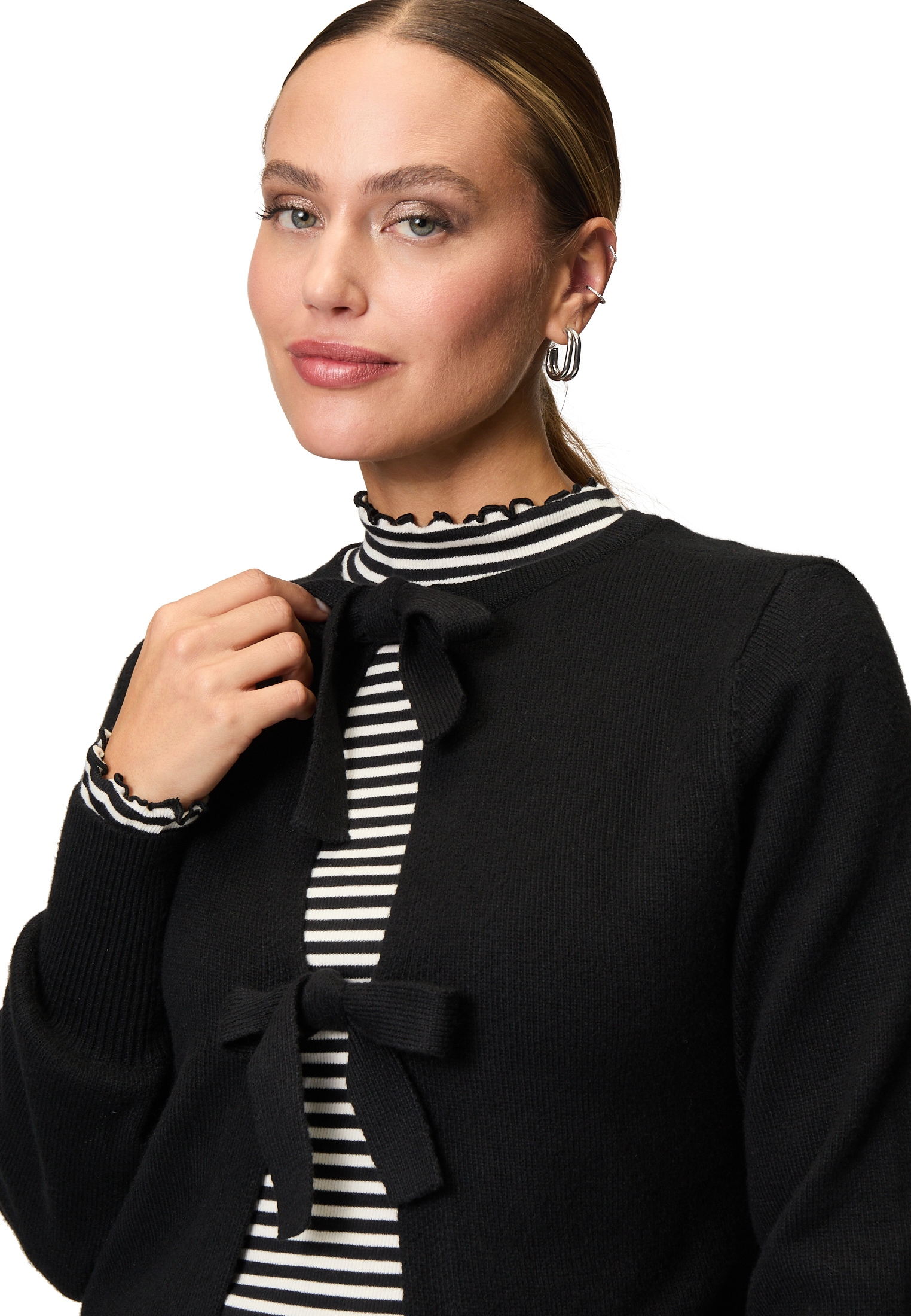 Zero Strickpullover »zero Pullover mit Schleifen«, (1 tlg.), weiteres Detail