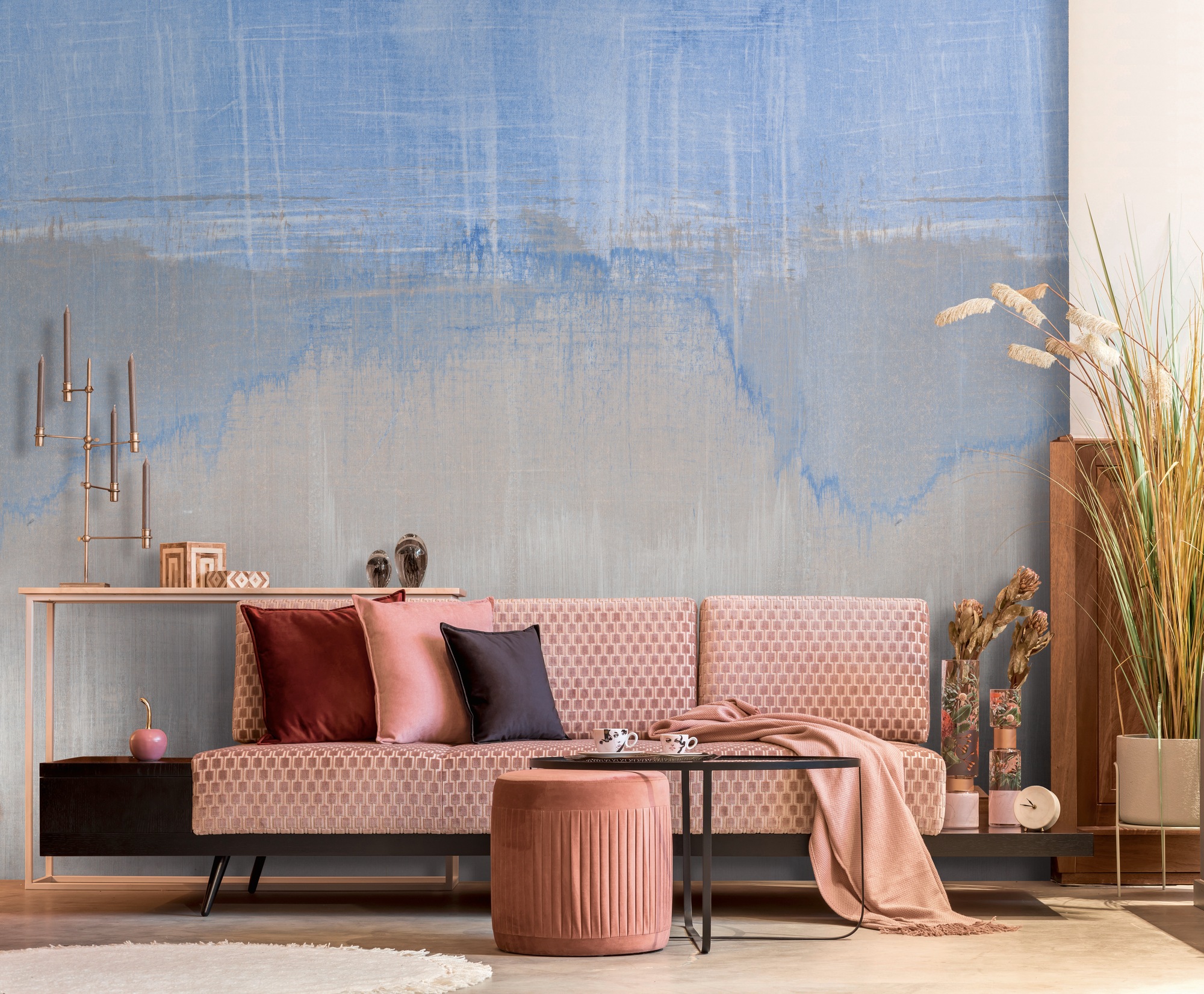 living walls Fototapete "Fototapete Abstrakt" gemustert matt neutral glatt Aquarell Tapeten Wohnzimmer Schlafzimmer Küche modern Flur Design Büro