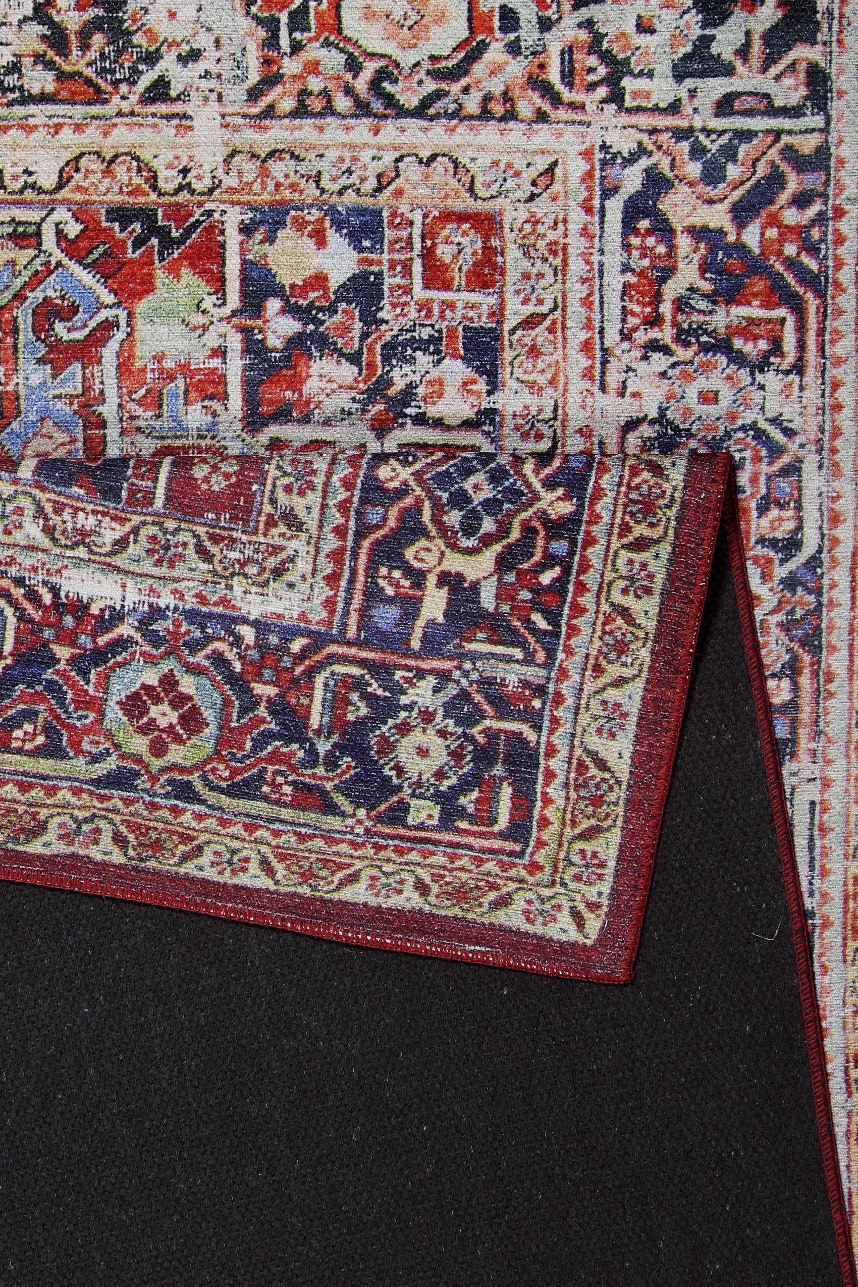 Homie Living Teppich »Como«, rechteckig, 6 mm Höhe, Kurzflor, Vintage, Orient, gewebt, Wohnzimmer, Schlafzimmer, waschbar
