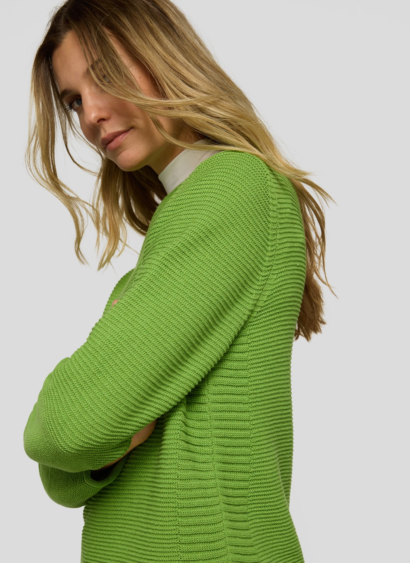 Rabe Strickpullover in Streifen-Ripp-Optik