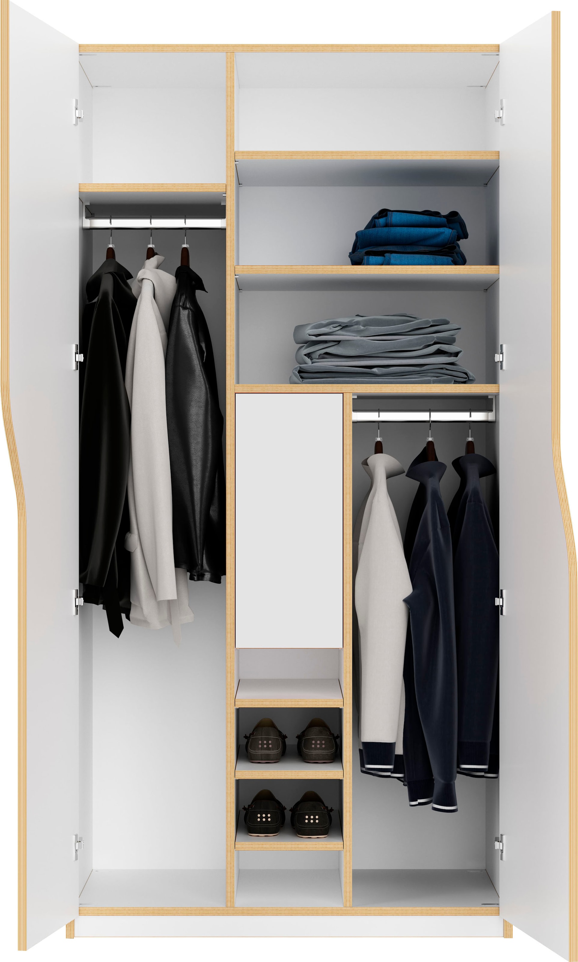 Müller SMALL LIVING Kleiderschrank »PLANE Ausstattung Nr. 1«, Inklusive einer Innenliegenden Tür und 2 Kleiderstangen