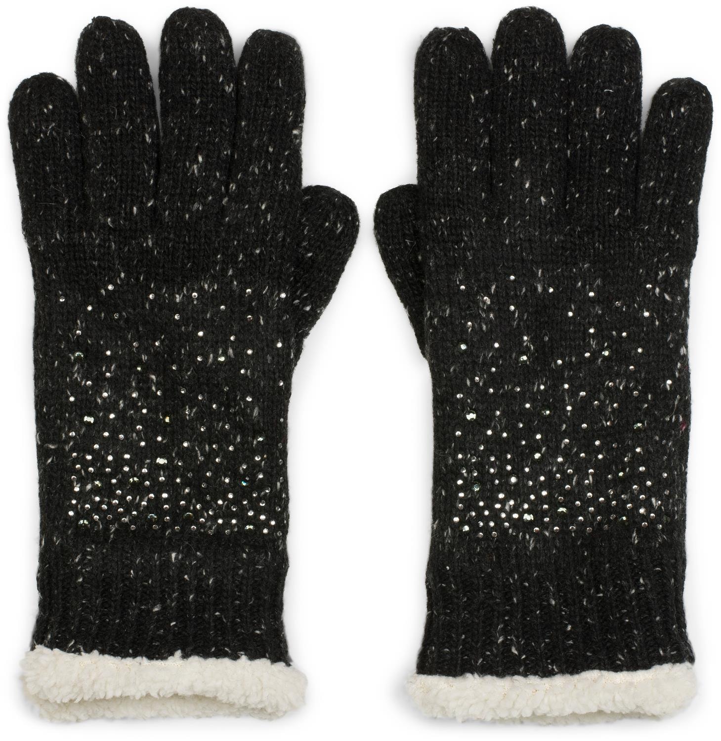 styleBREAKER Strickhandschuhe "Strickhandschuhe mit Strass und Fleece" 1 Stk.