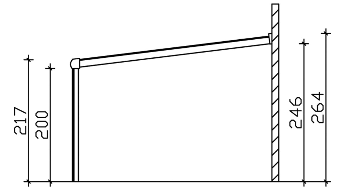 Skanholz Terrassendach »Genua«, 434 cm Breite, verschiedene Tiefe