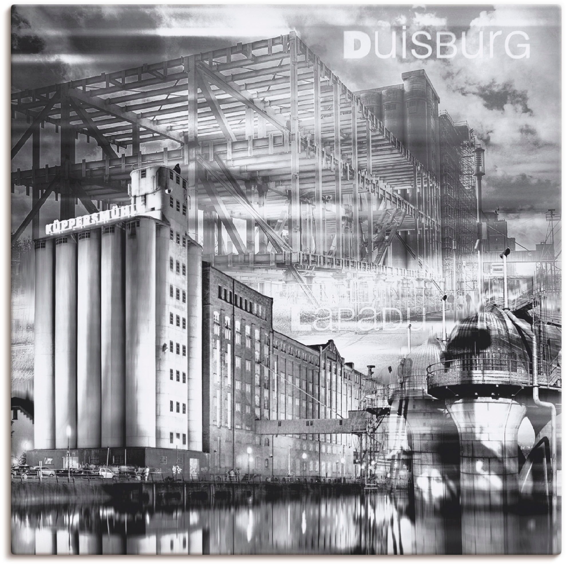 Artland Leinwandbild "Duisburg Skyline Collage III" Deutschland 1 Stk. tlg. auf Holzrahmen gespannt