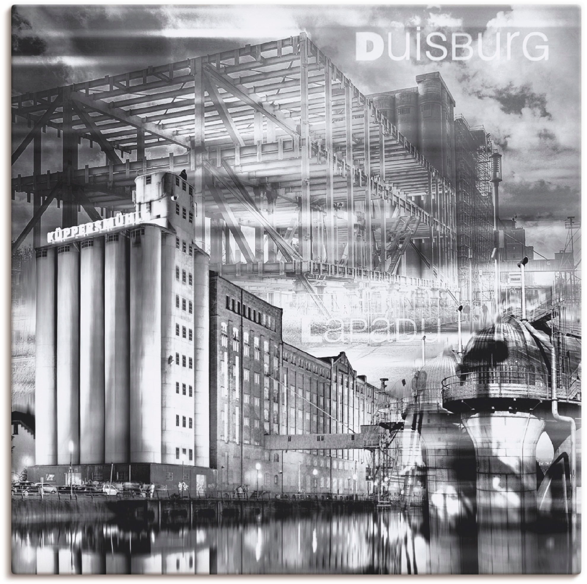 Artland Wandbild "Duisburg Skyline Collage III", Deutschland, (1 St.), als Leinwandbild, Poster in verschied. Größen