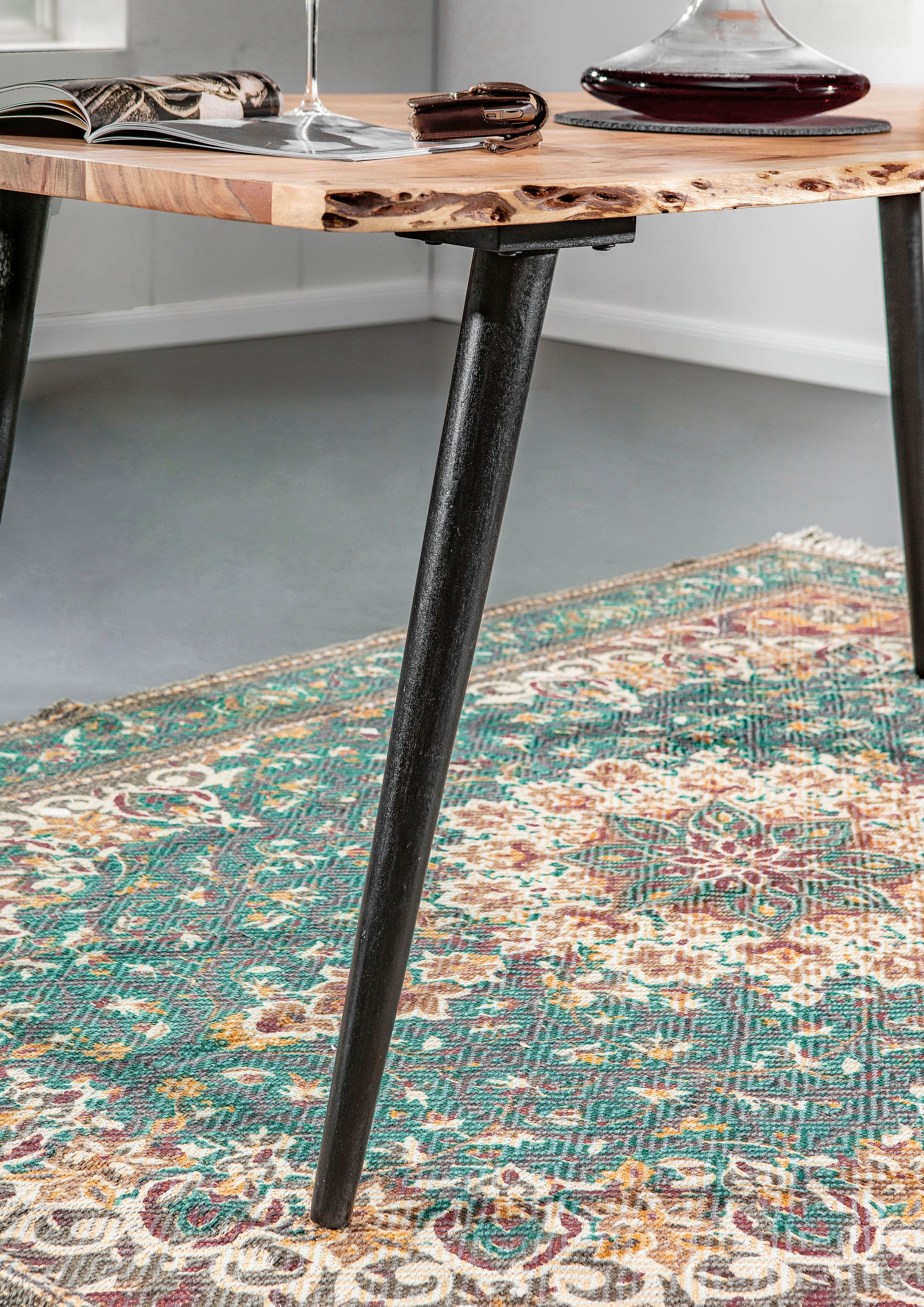 Esstisch GUTMANN FACTORY "Tensio", beige (natur, schwarz, natur), B:180cm H:76cm, Tische, Rechteckiger Esstisch Esstisch Holz-Esstische 2