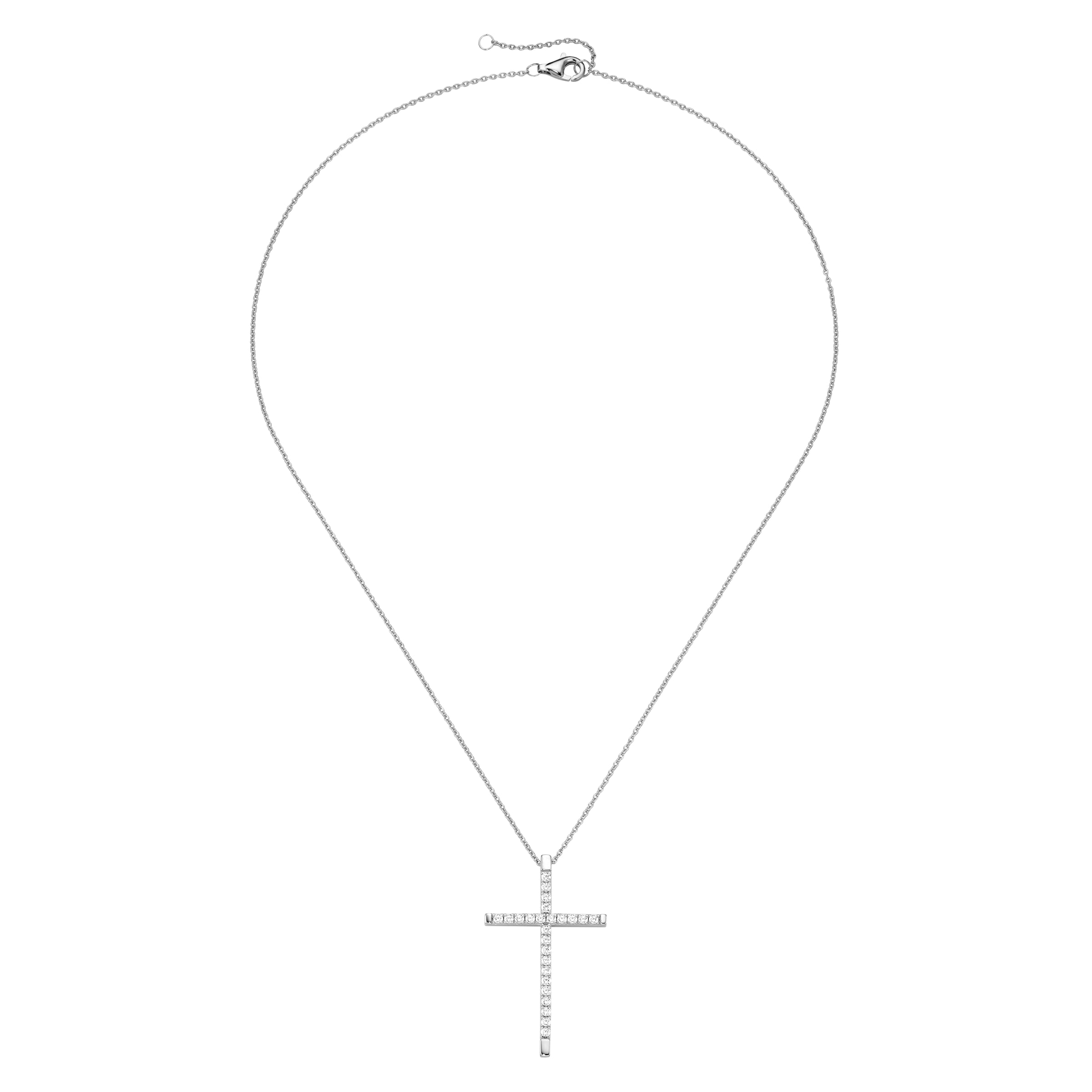Firetti Kette mit Anhänger »Schmuck Geschenk Silber 925 Halsschmuck Ankerkette Kreuz-Anhänger« mit Zirkonia (synth.)
