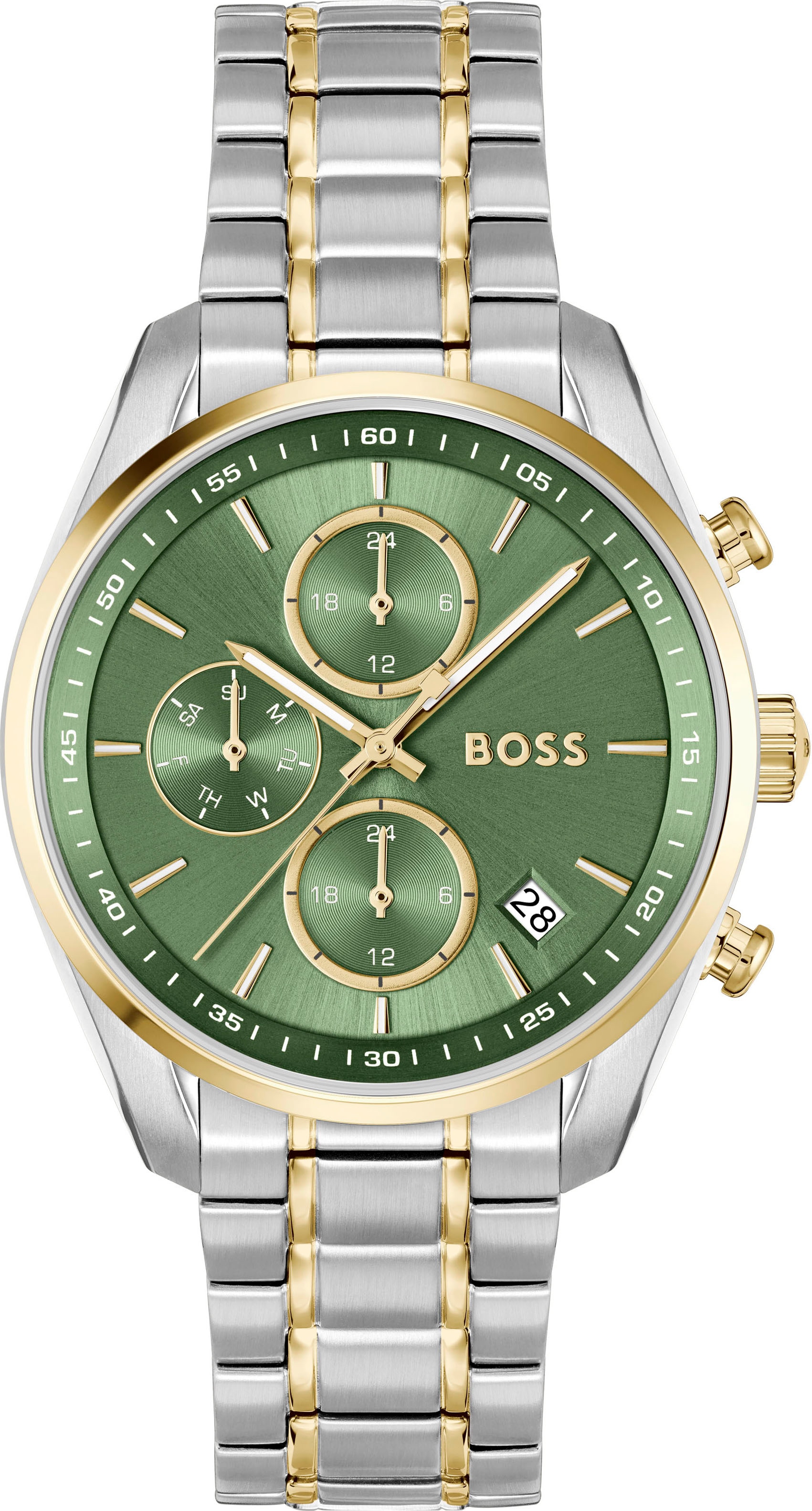 BOSS Multifunktionsuhr »GRAND TOUR LADIES«, Quarzuhr, Armbanduhr, Damenuhr, Edelstahlarmband