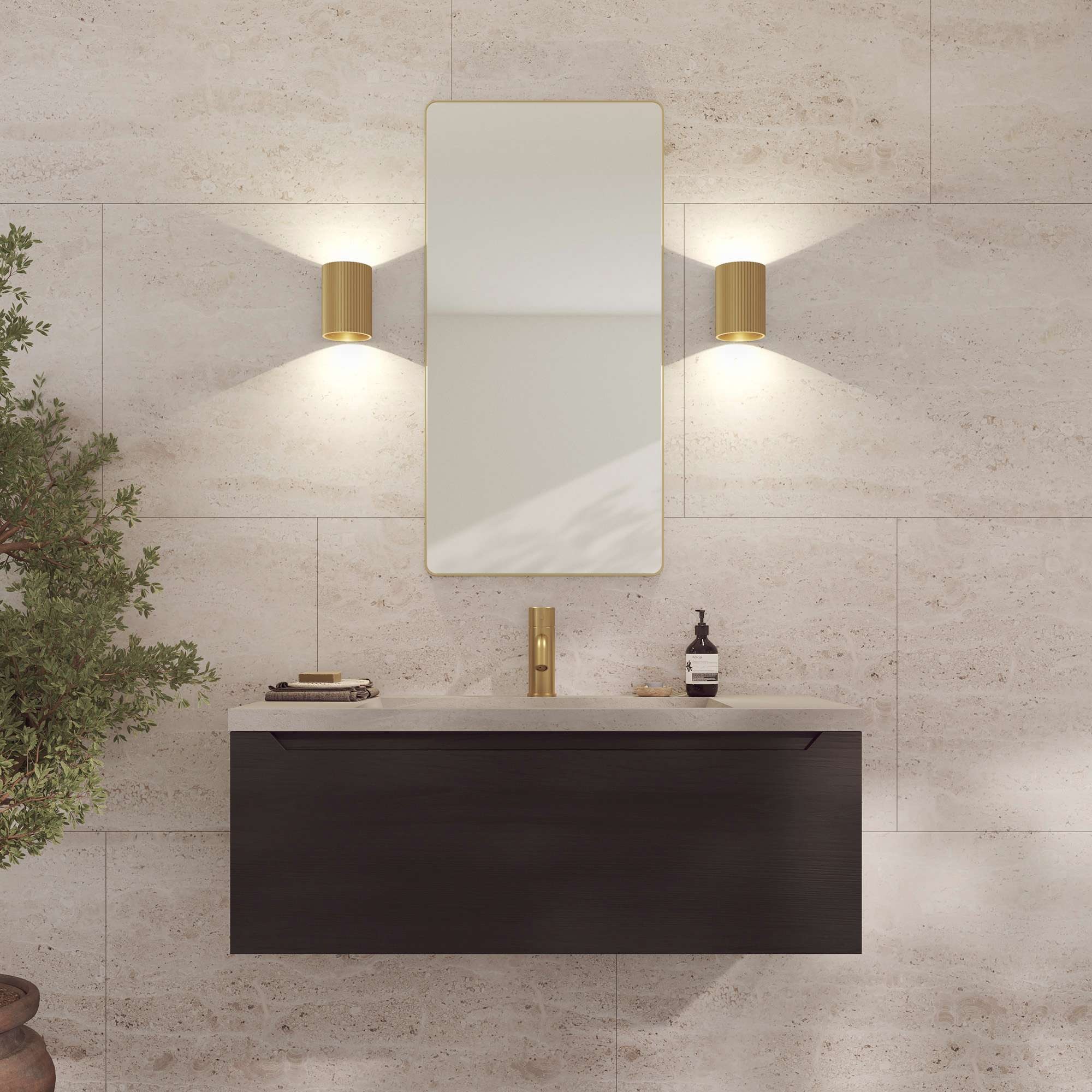 Loevschall Spiegel »Refine Wandspiegel rechteckig – eleganter Designspiegel mit edlem« Rahmen in vielen Größen & Farben für Bad, Flur & Schlafzimmer