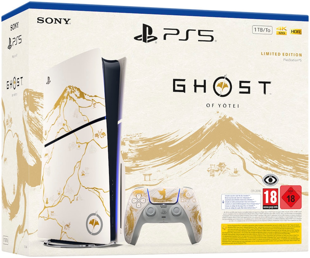 PlayStation 5 Spielekonsole »PS5 Ghost of Yōtei Gold Limited Edition Bundle« 1.000 GB PlayStation 5 Disk – Limited Edition Ghost of Yotei