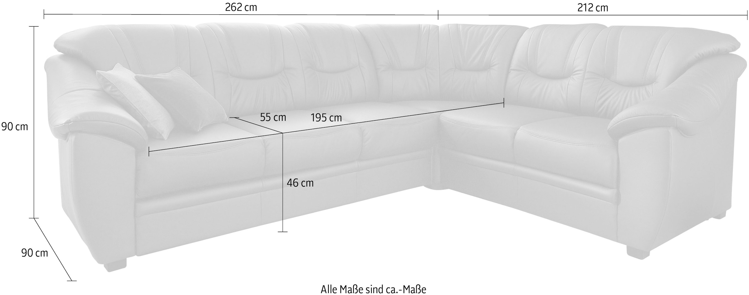 sit&more Ecksofa »Savona L-Form«, wahlweise mit Bettfunktion, inklusive Federkern, frei im Raum stellbar