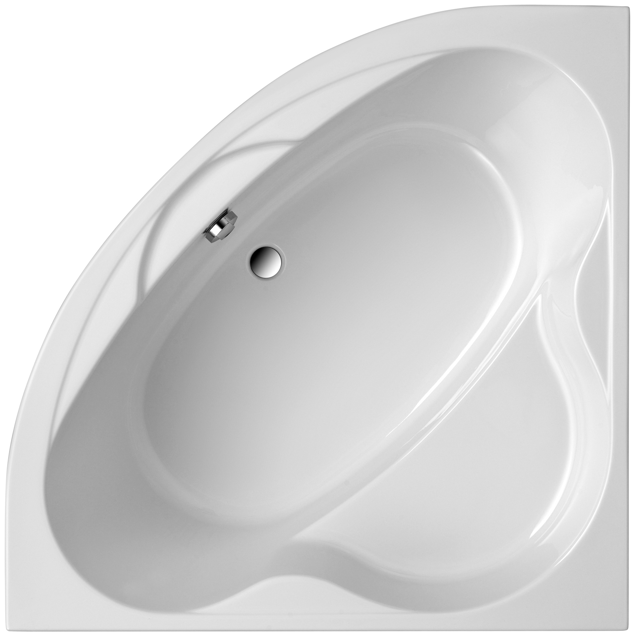 Eckwanne OTTOFOND, B:140cm H:58cm L:140cm T:140cm, weiß, Sanitäracryl, Badewannen, "Sara", mit Wannenträger und Ablaufgarnitur