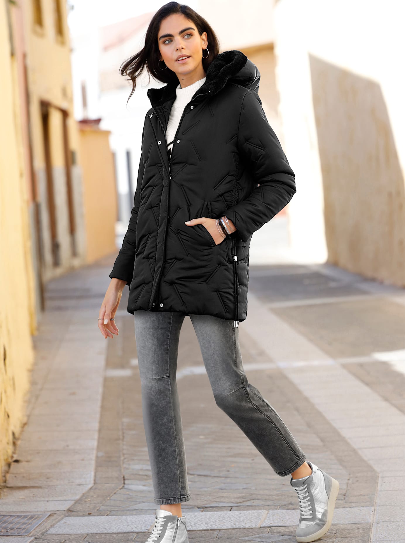 heine Langjacke mit Kapuze