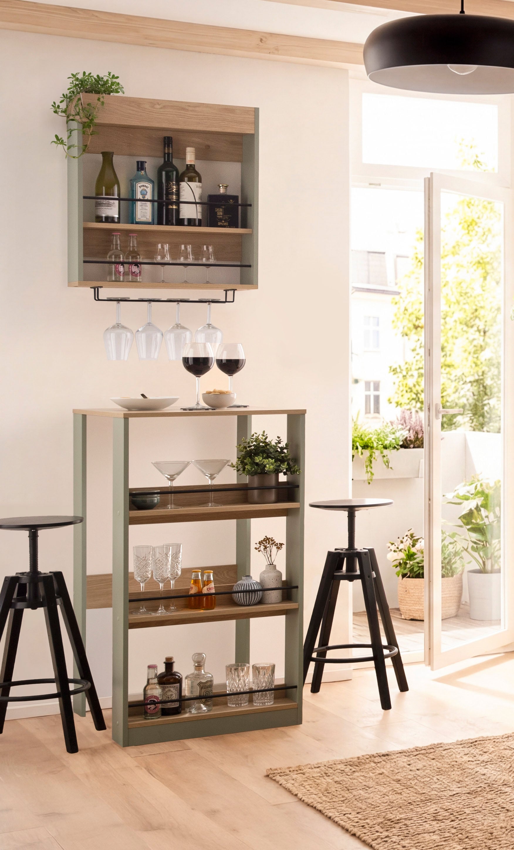 KOCHSTATION Küchentisch »KS-Kolari« 1 Stk. tlg. Breite 58 cm, mit 3 offenen Fächern