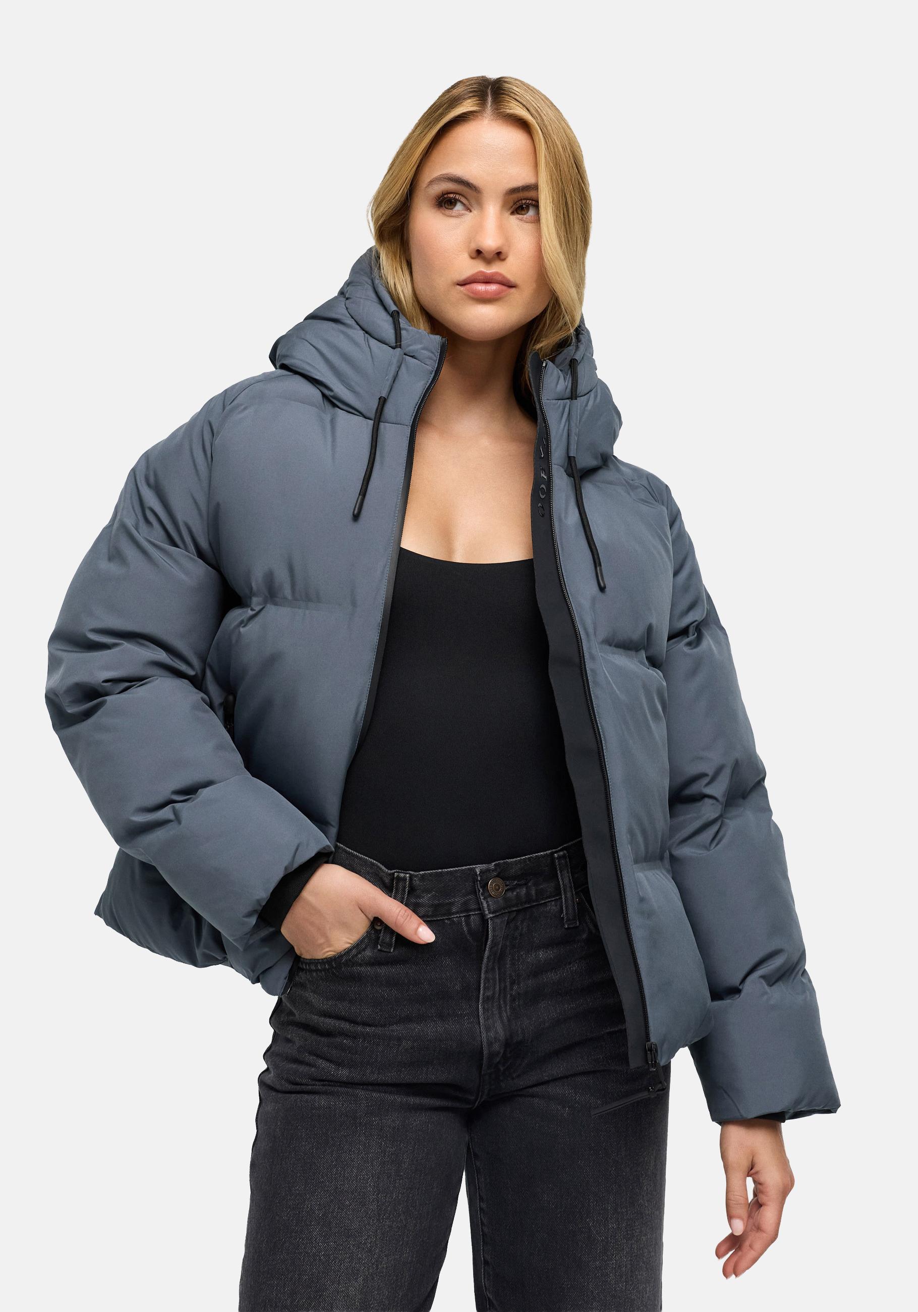 Navahoo Winterjacke "Petit-Puffy 14" mit Kapuze Damen Jacke mit verschweißter Steppung
