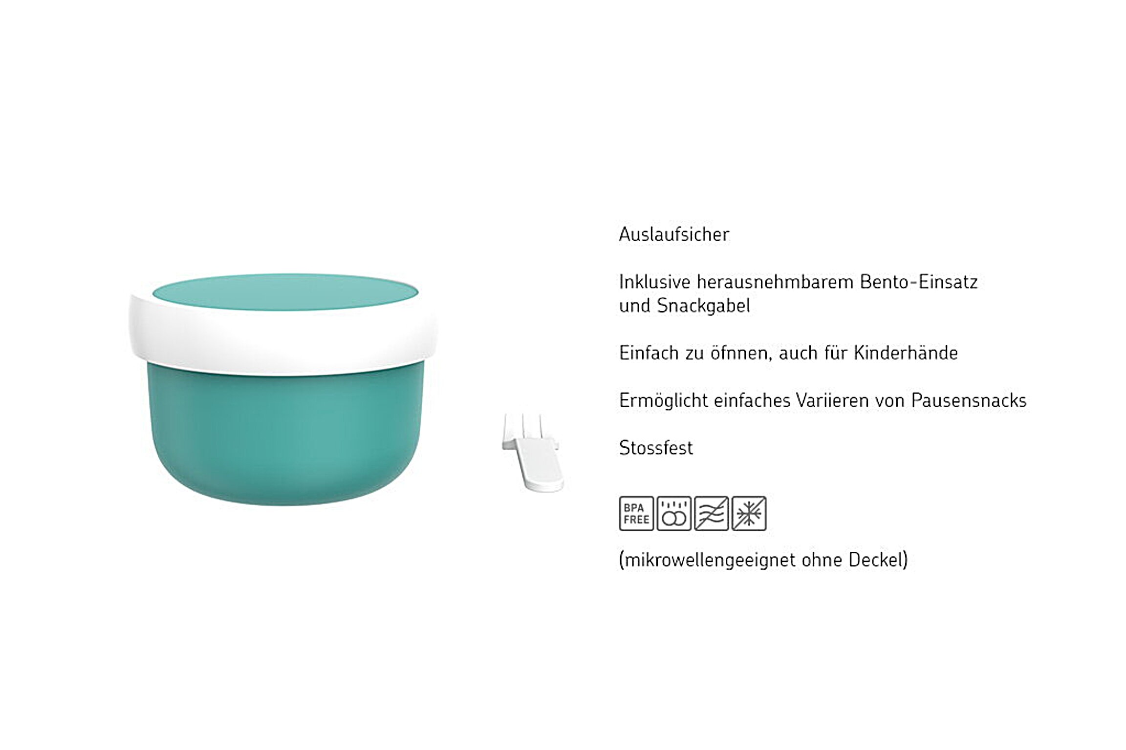 Thumbnail - Mepal Lunchbox "Fruchtbox mit Gabel Campus 300 ml" 1 Stk. tlg.