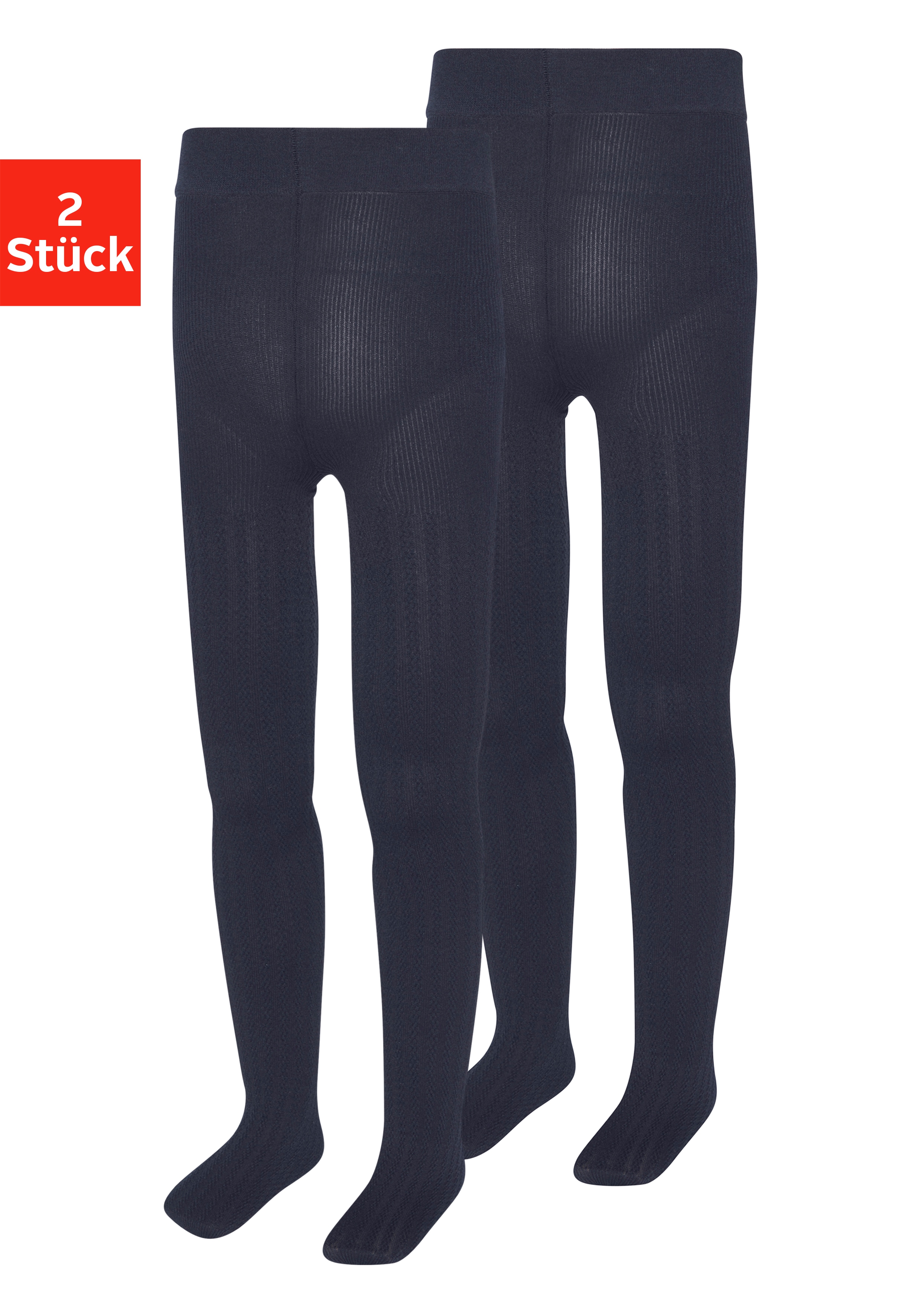 H.I.S Feinstrumpfhose 20 DEN Packung, 2 Stk. mit geripptem Muster
