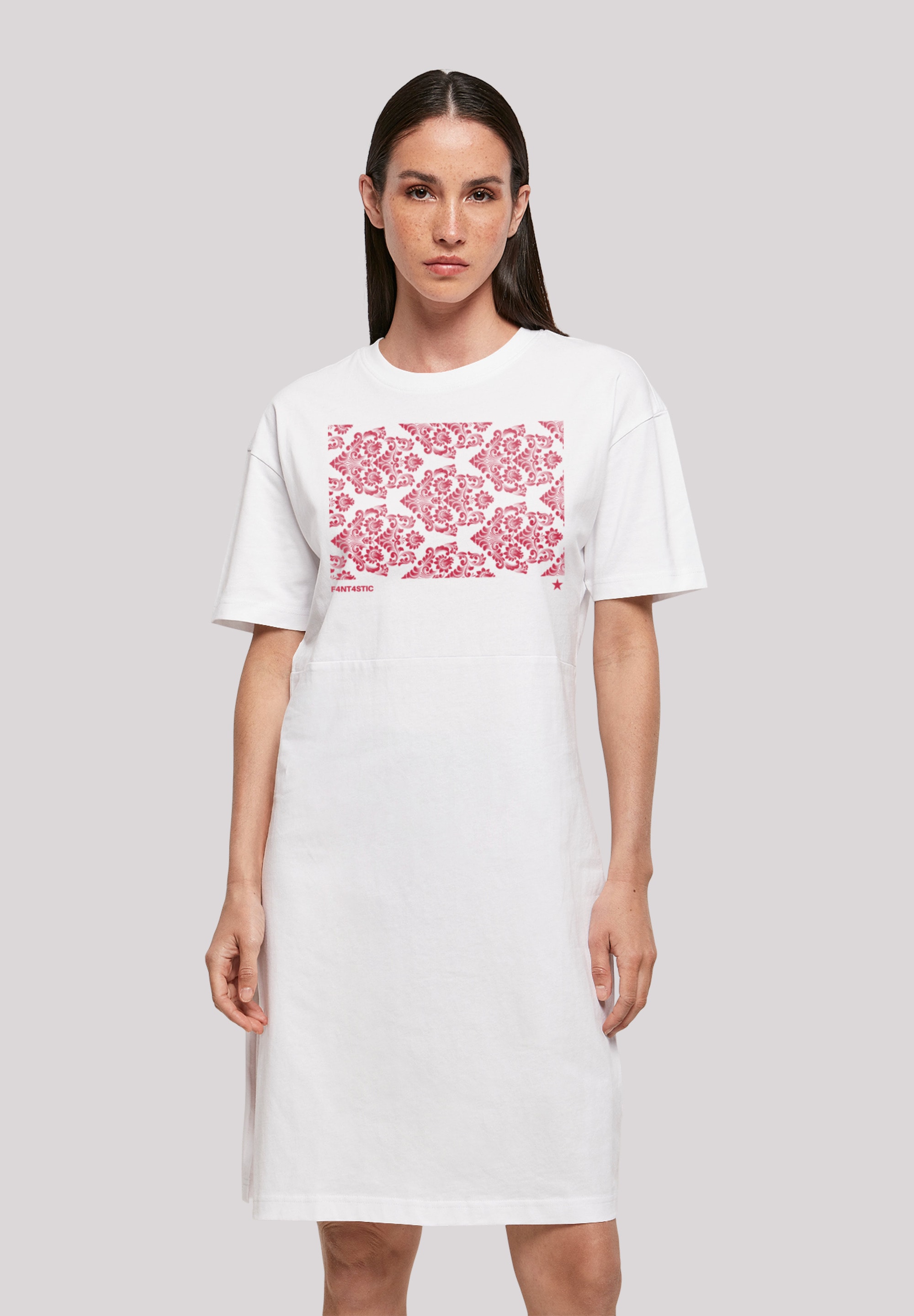 F4NT4STIC Shirtkleid »Muster Blumen Rot«, Print