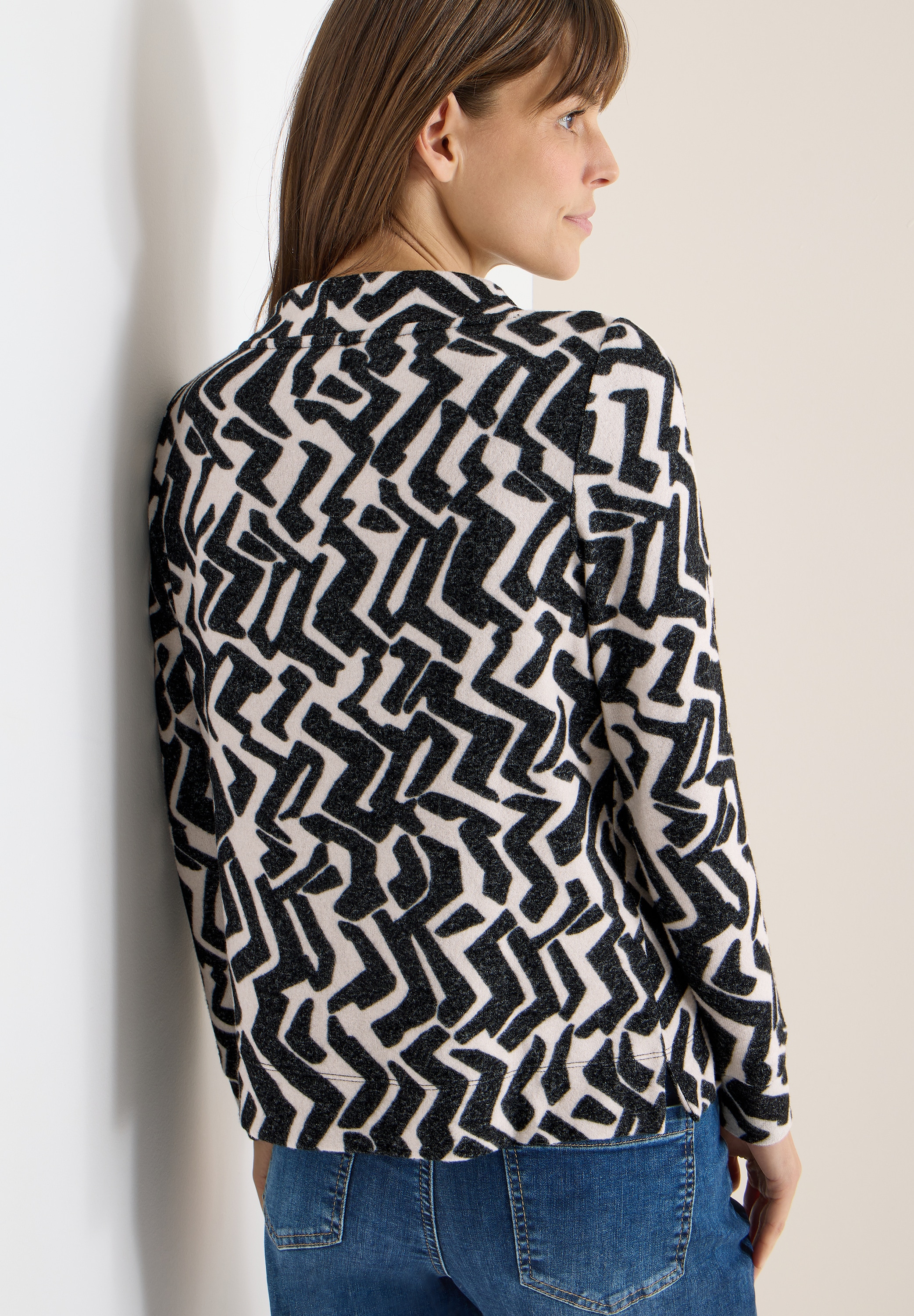Cecil Stehkragenpullover mit Grafikmuster