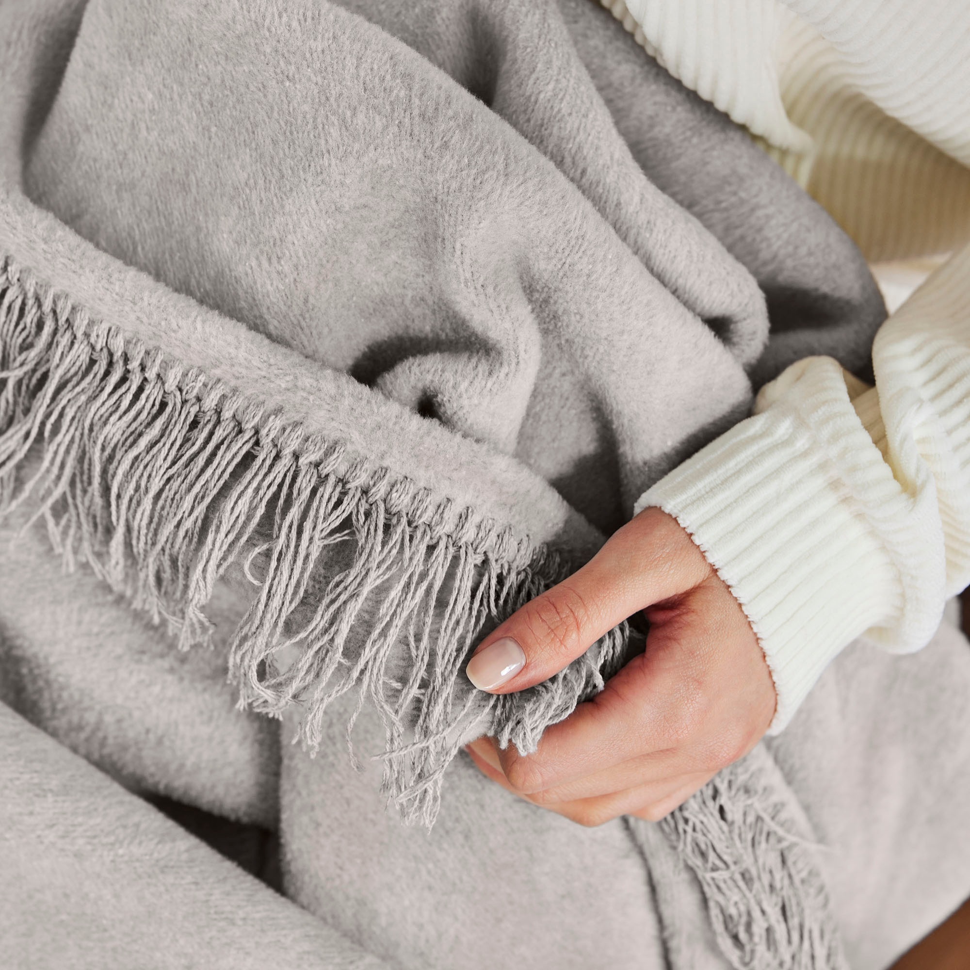 IBENA Wohndecke »Uni Decke Luxus 2«, mit Fransen