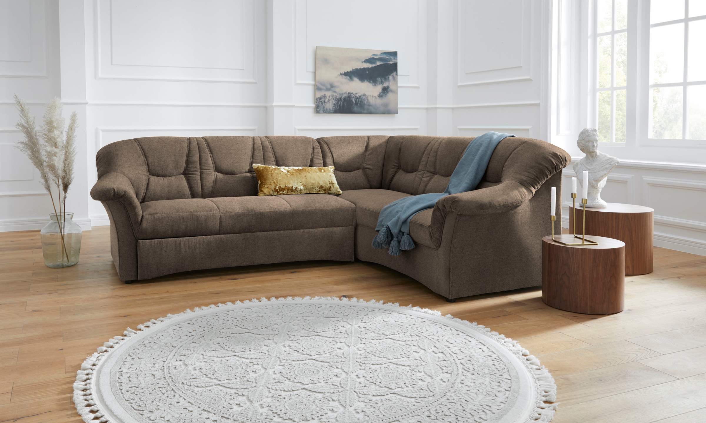 DOMO collection Ecksofa »Sarafina L-Form«, wahlweise mit Bettfunktion, optional mit Federkern