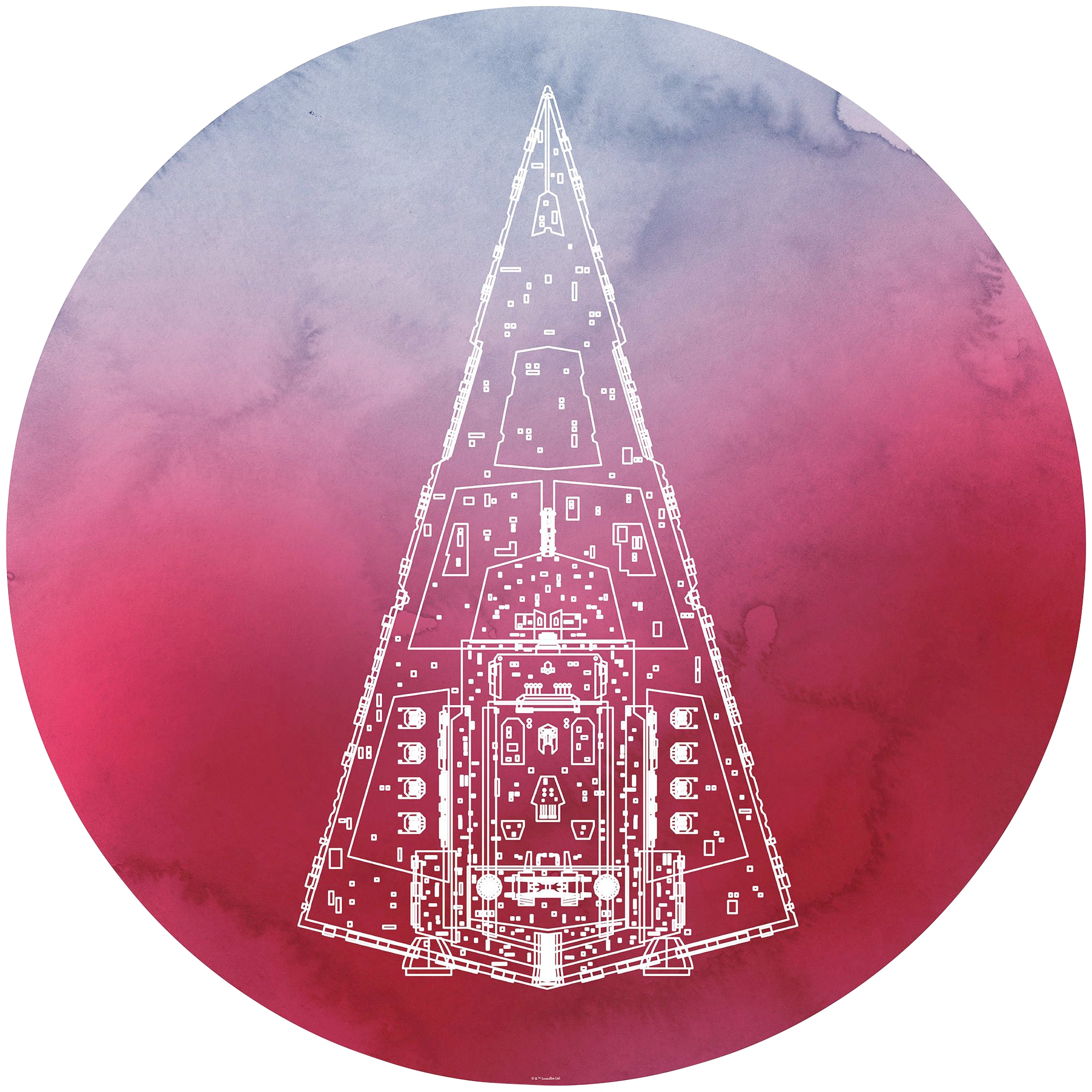 KOMAR Fototapete "Vlies selbstklebend - Star Wars Star Destroyer - Größe 125 x 125 cm", B/L: 125mm x 125mm, Rollen:, bunt, Schlafzimmer, Tapeten,