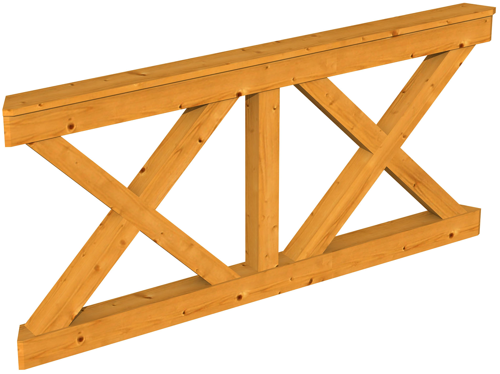 Brüstungsgeländer SKANHOLZ, H:84cm L:180cm, braun, Geländer, "Andreaskreuz"