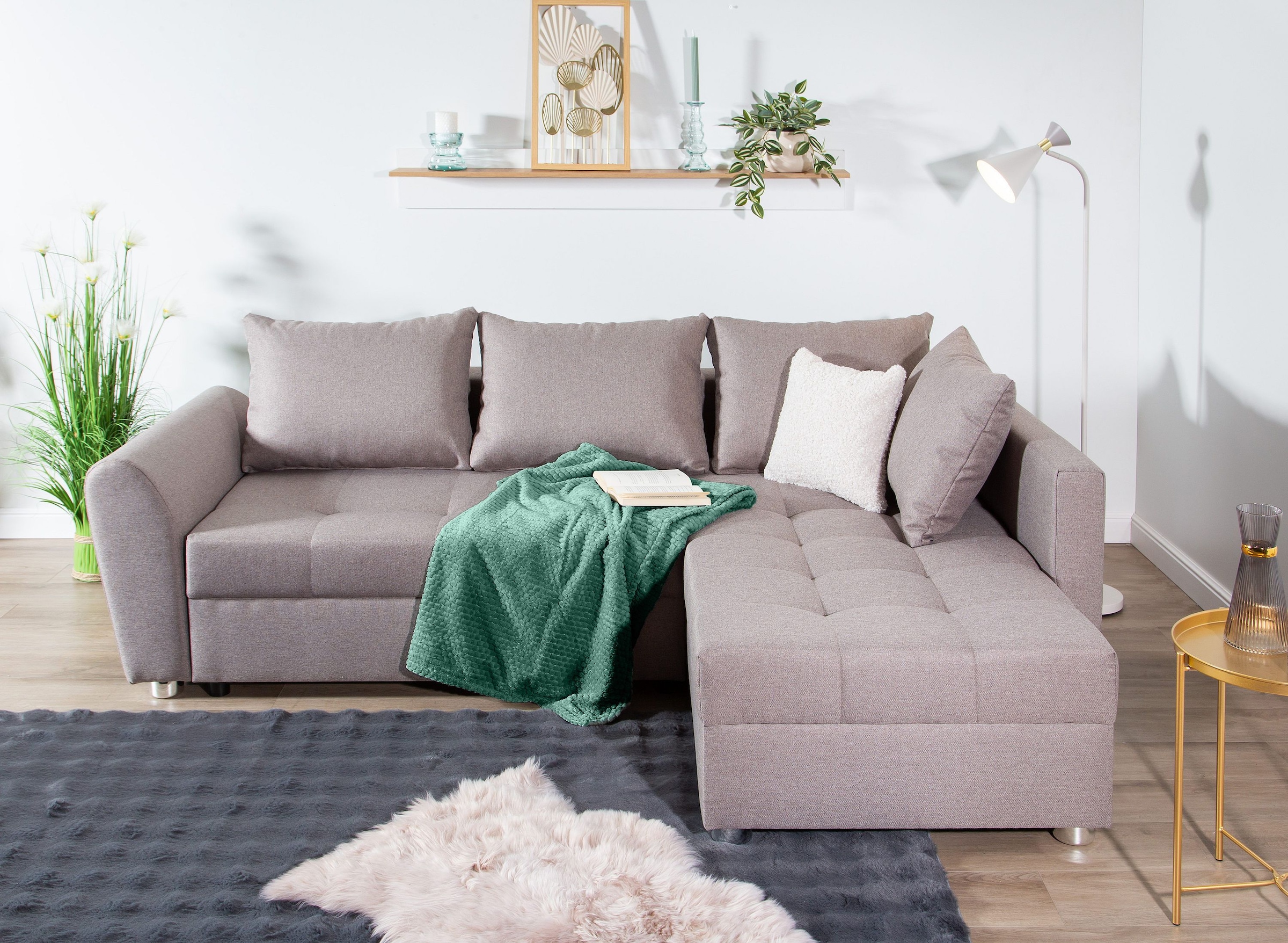 COLLECTION AB Ecksofa "JANA", Ecksofa,Bettfunktion,Bettkasten,Bonnelfederke günstig online kaufen