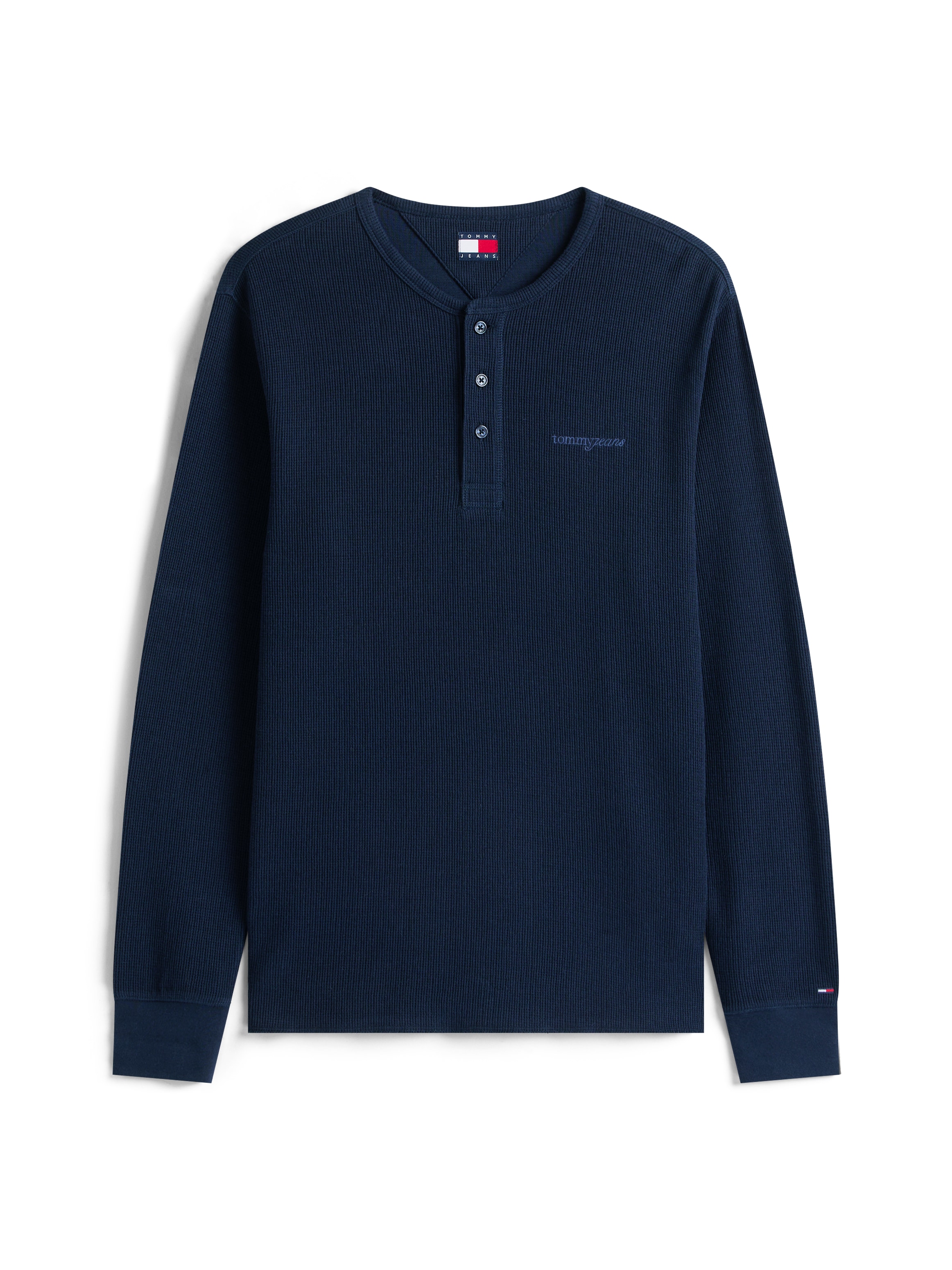 Tommy Jeans Henleyshirt »TJM WAFFLE SCRIPT HENLEY«, Rundhals, slim fit, mit feiner Struktur