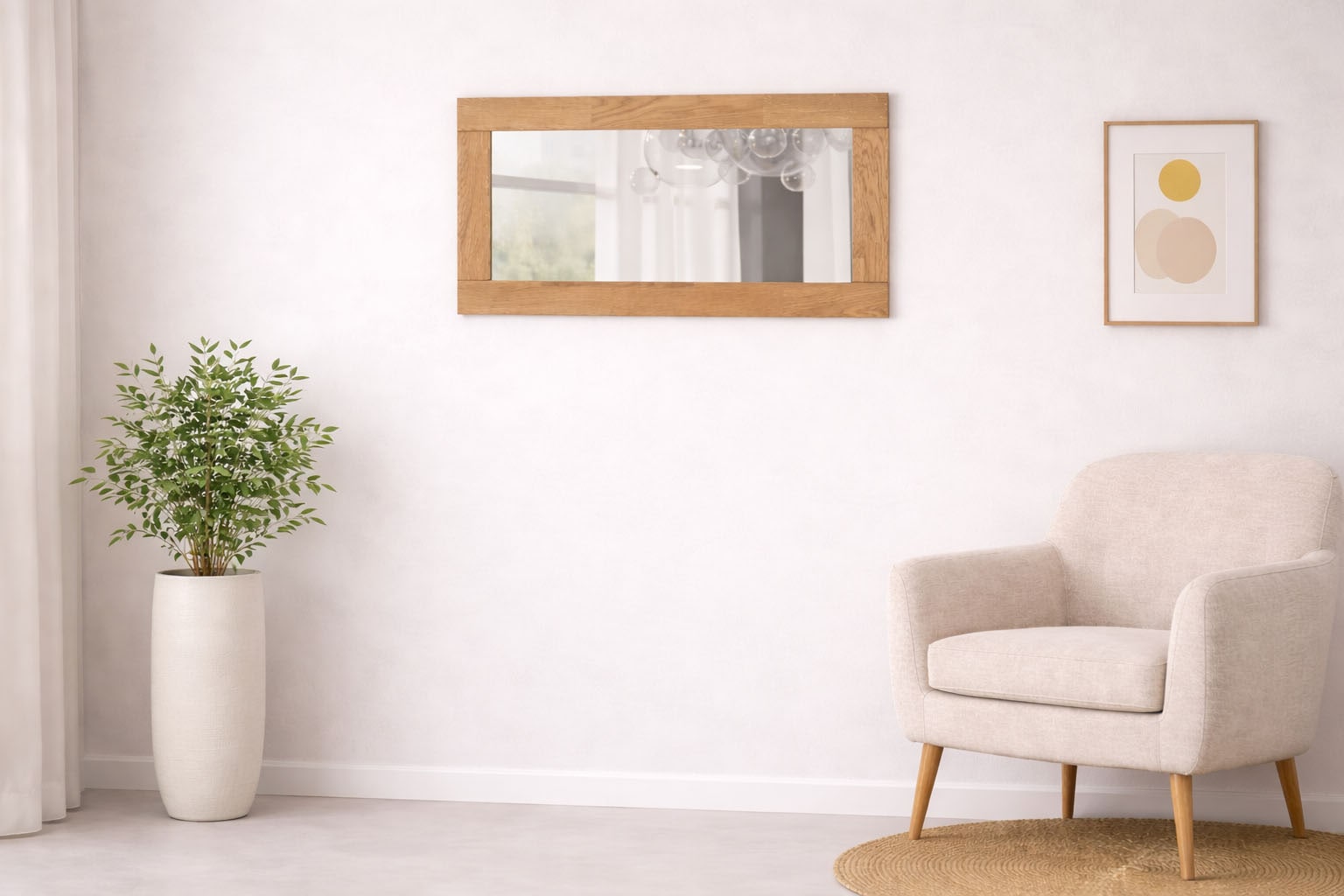 OTTO home Spiegel "Maximus Spiegel B/H/T: 50/96/1,8cm, Hochkant oder quer montierbar" Massivholz Rahmen, Spiegelflächer 34x98,5cm, Wandspiegel