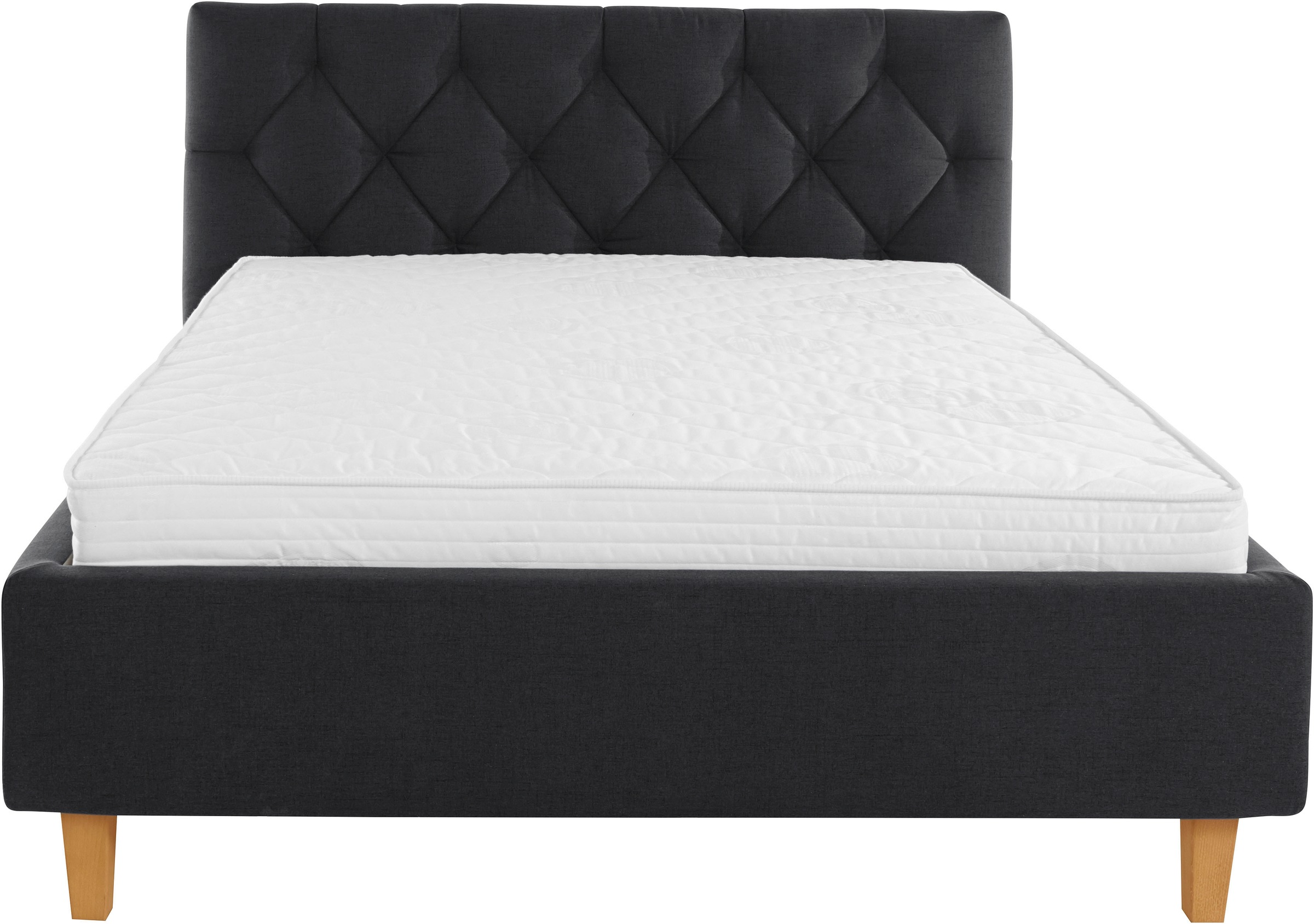 Thumbnail - Home affaire Polsterbett "Sunley 100" Kreuzsteppung, Kopfteilhöhe 102 cm, ohne oder mit Matratze/Lattenrost