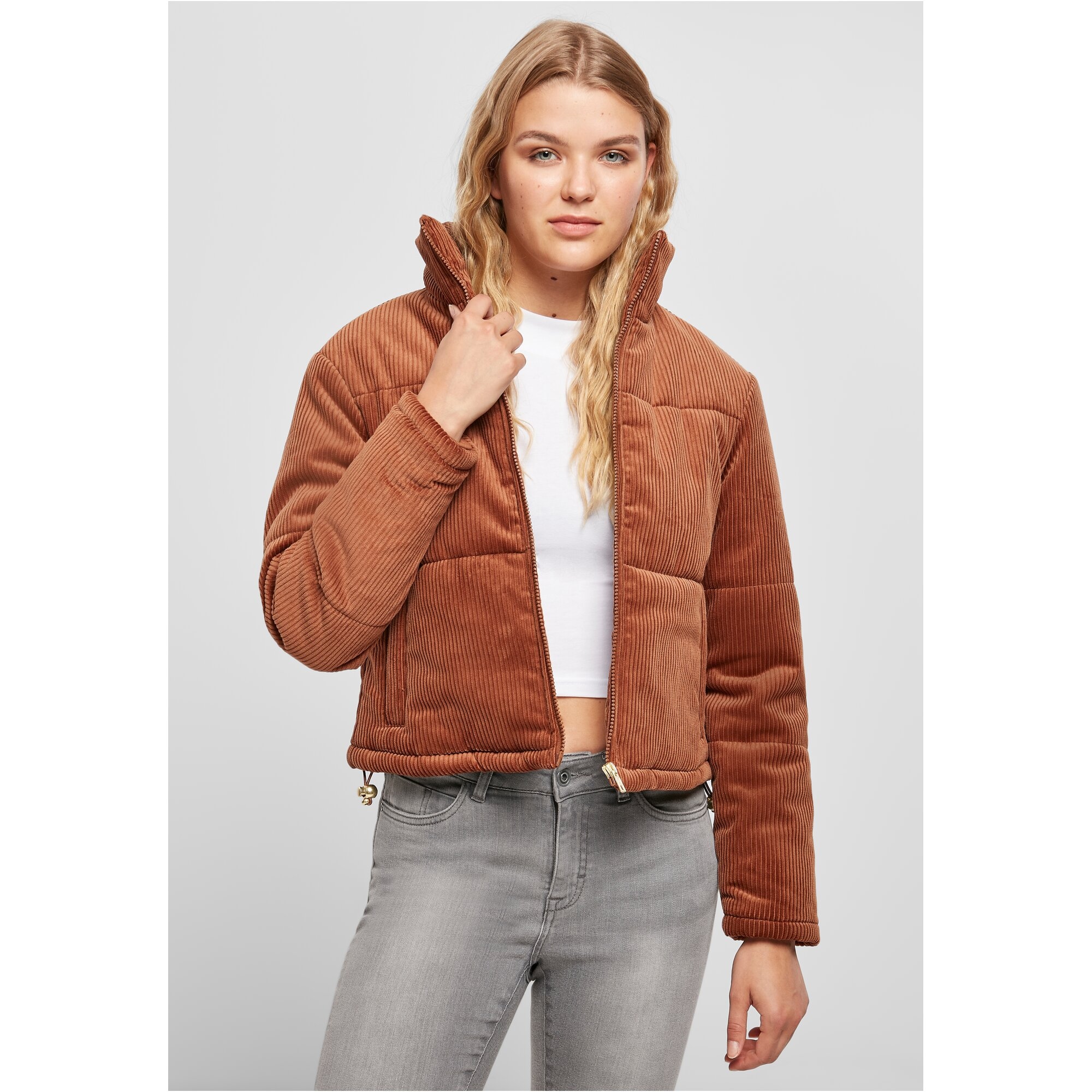 Winterjacke »Urban Classics Damen Ladies Corduroy Puffer Jacket«, (1 St.), ohne Kapuze