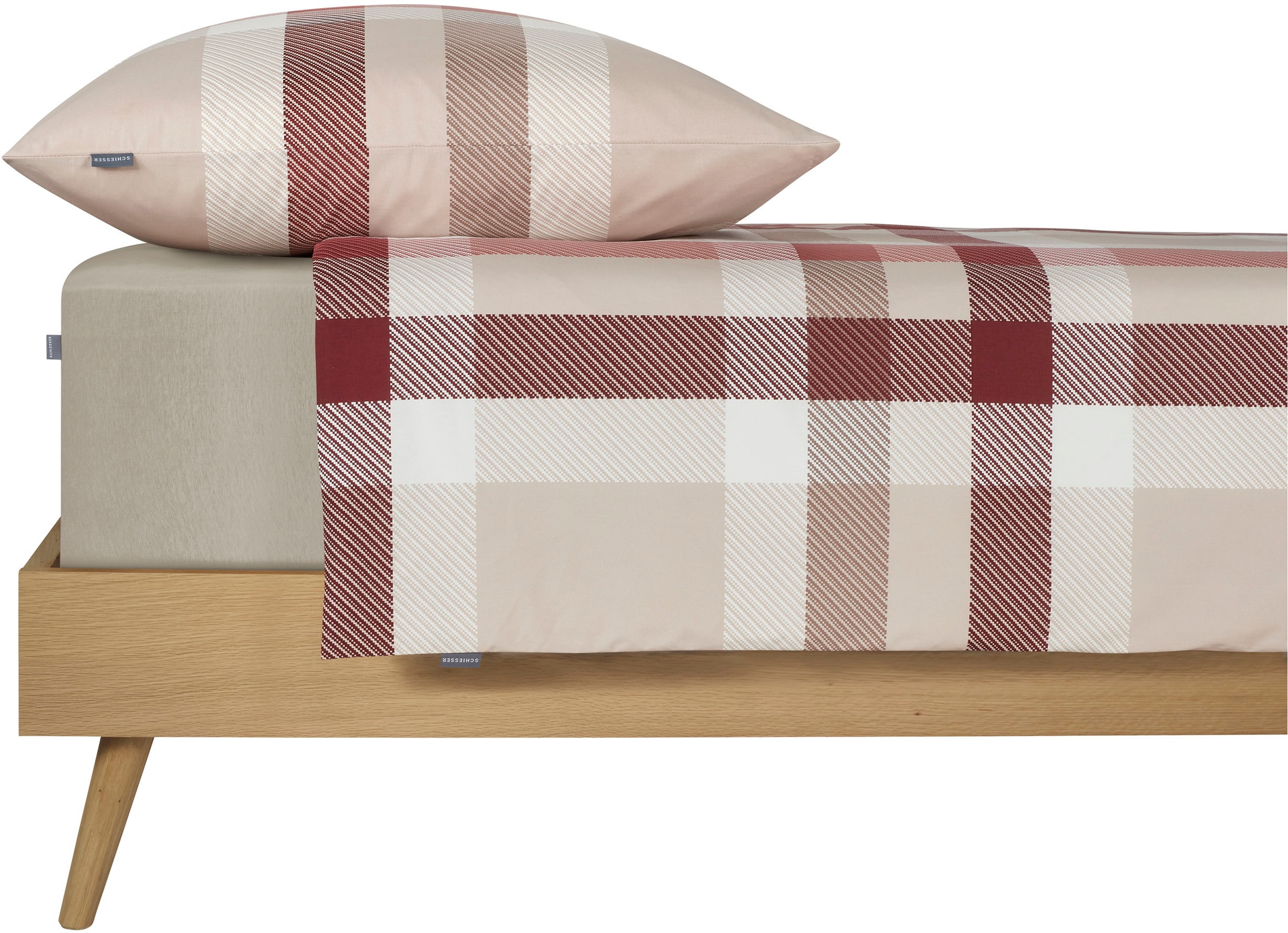 Schiesser Bettwäsche "Kris aus weicher Baumwolle mit markanten Karos" 2 Stk günstig online kaufen