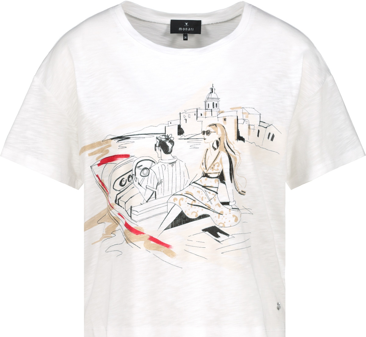 Monari T-Shirt »Shirt Frau + Boot Flamme«, Mit Rundhalsausschnitt