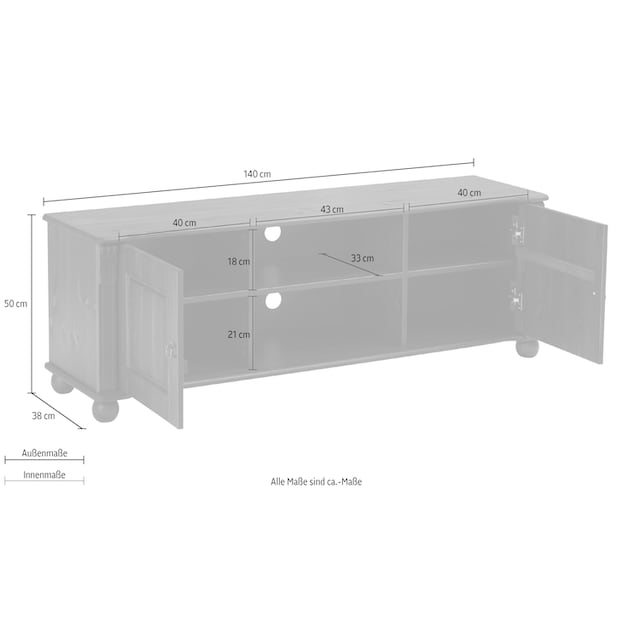 Home affaire TV-Board »Ferrera«, aus massiver Kiefer | BAUR