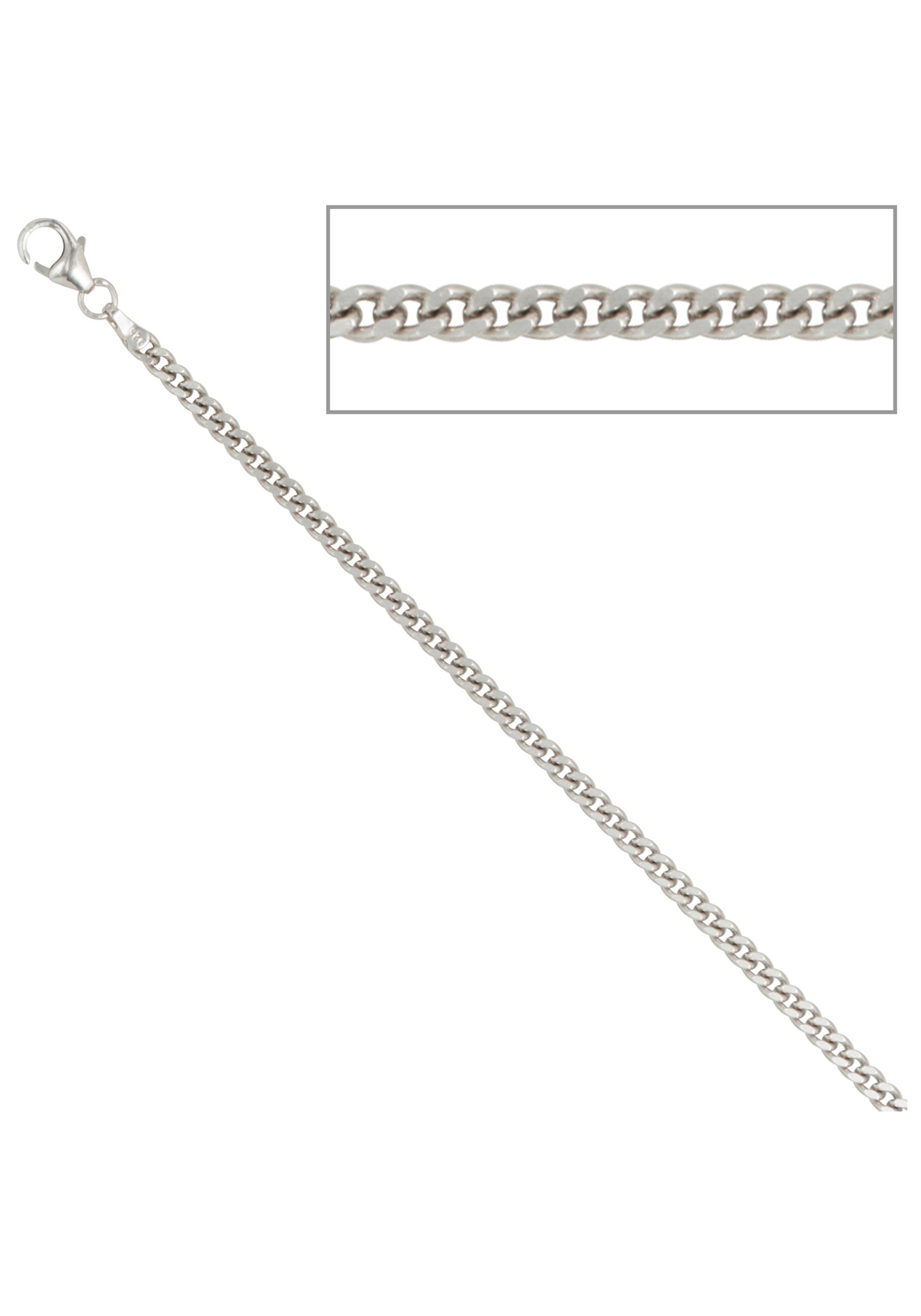 JOBO Silberkette, Panzerkette 925 Silber 45 cm 2,5 mm