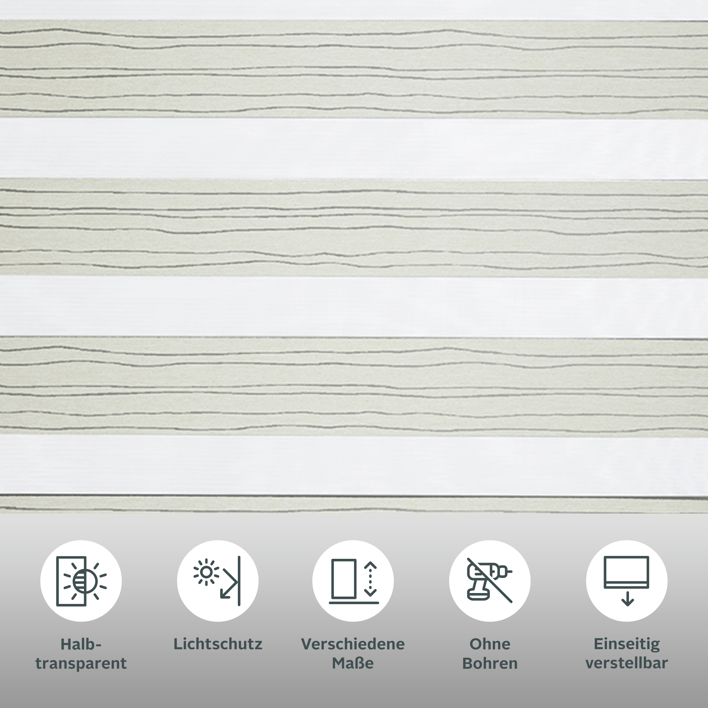 my home Doppelrollo »PAGELLA«, Lichtschutz, Blendschutz-Sichtschutz-Verdunkelung, ohne Bohren, freihängend, mit eingewebten Chenillefäden NEUHEIT!