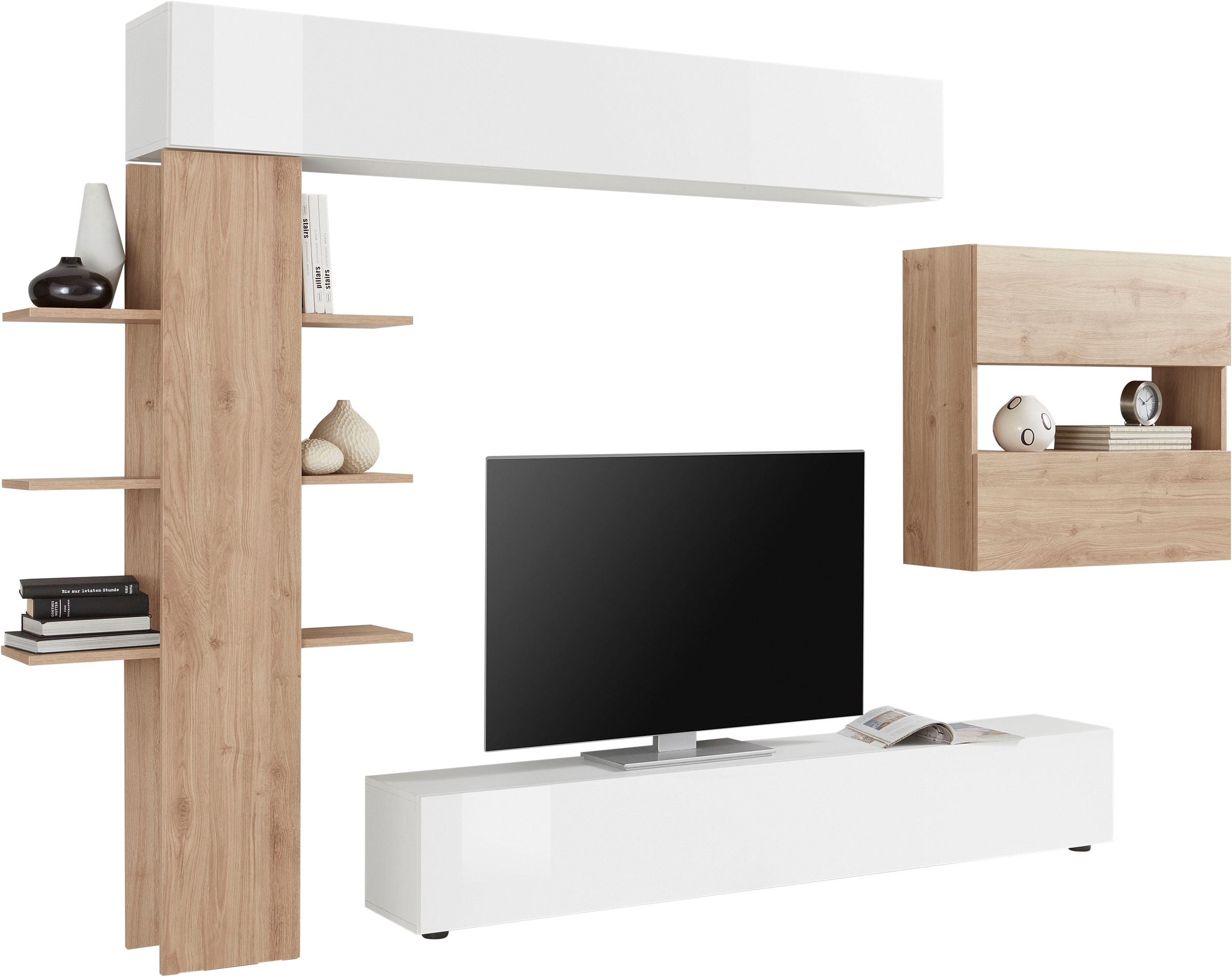 INOSIGN Wohnwand "Sorano", (Set, 4 St.), mit Hängeschrank günstig online kaufen