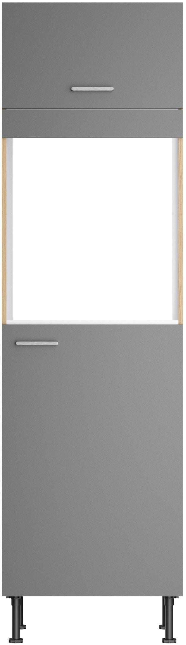 KOCHSTATION Backofenumbauschrank »KS-Lucy« Breite 60 cm, mit 1 Tür, 1 Klappe, Soft-Close, höhenverstellbare Füße