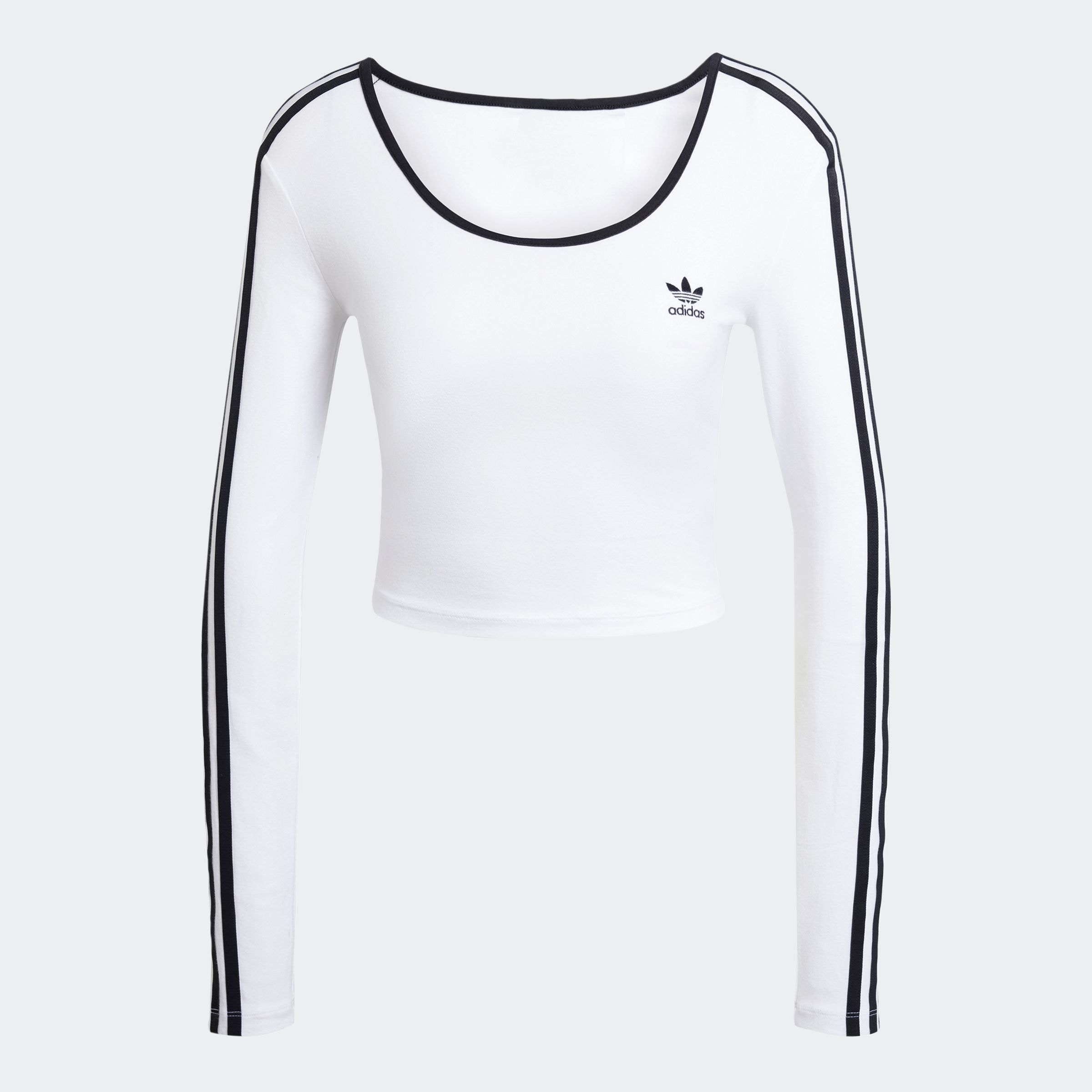 adidas Originals Langarmshirt »3S LS CROP« schmaler und kürzerer Schnitt, mit langen Ärmeln, aus Baumwolle