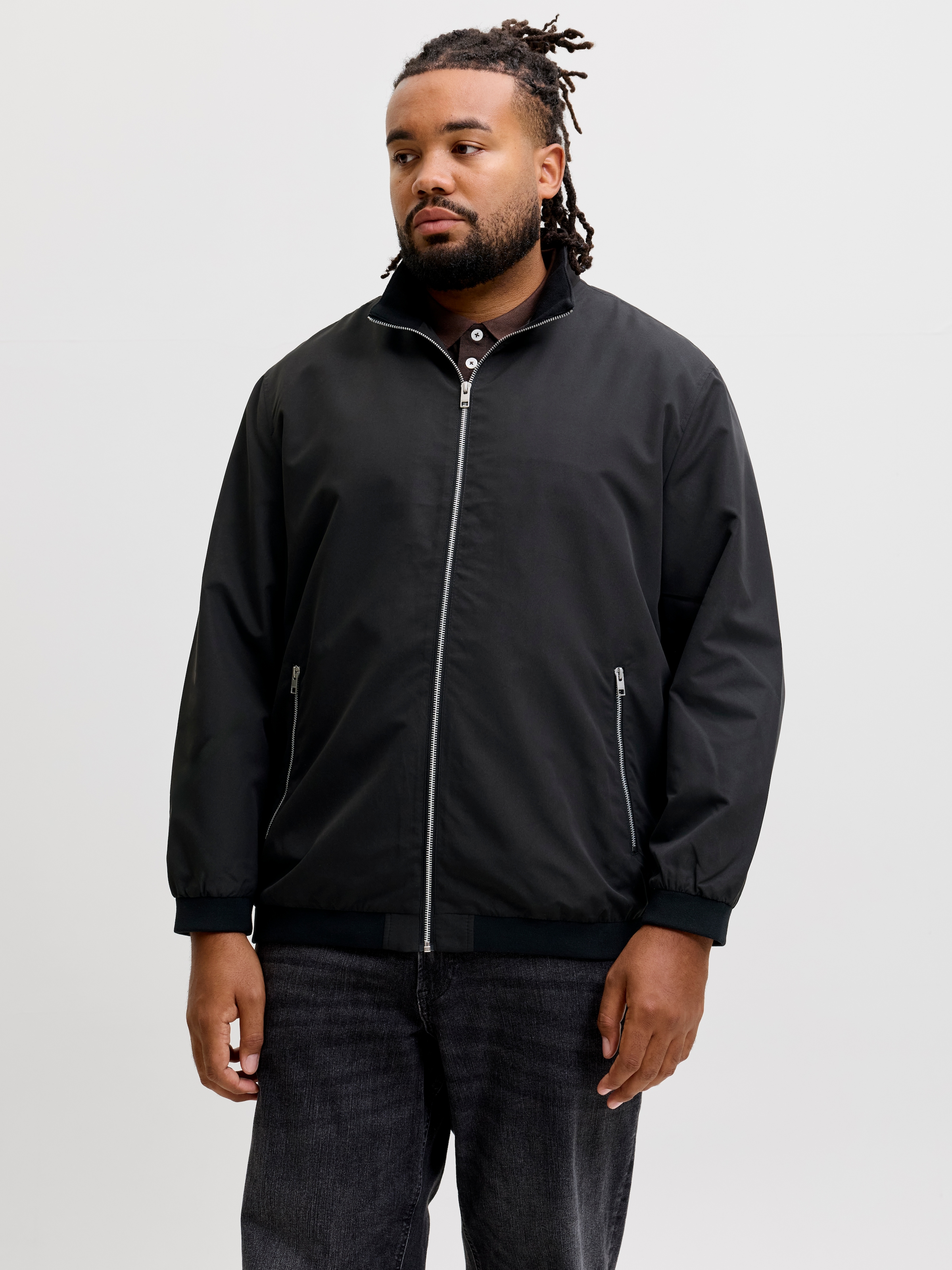 Jack & Jones PlusSize Blouson "JJERUSH HARRINGTON BOMBER NOOS PLS" Kunstfaser, regular fit