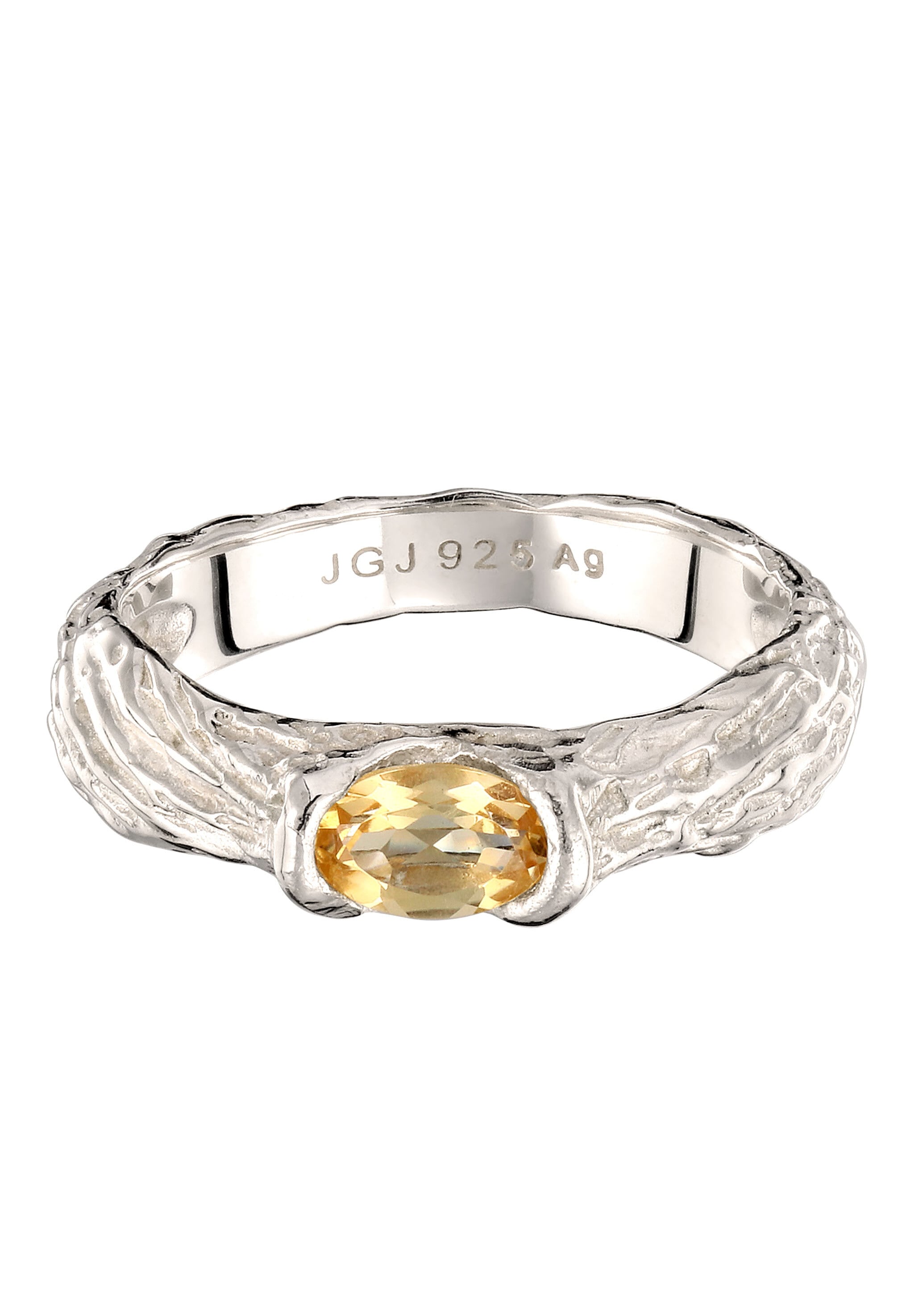 Elli Silberring »Ring Citrin Gelb Organic 925 Sterling Silber«