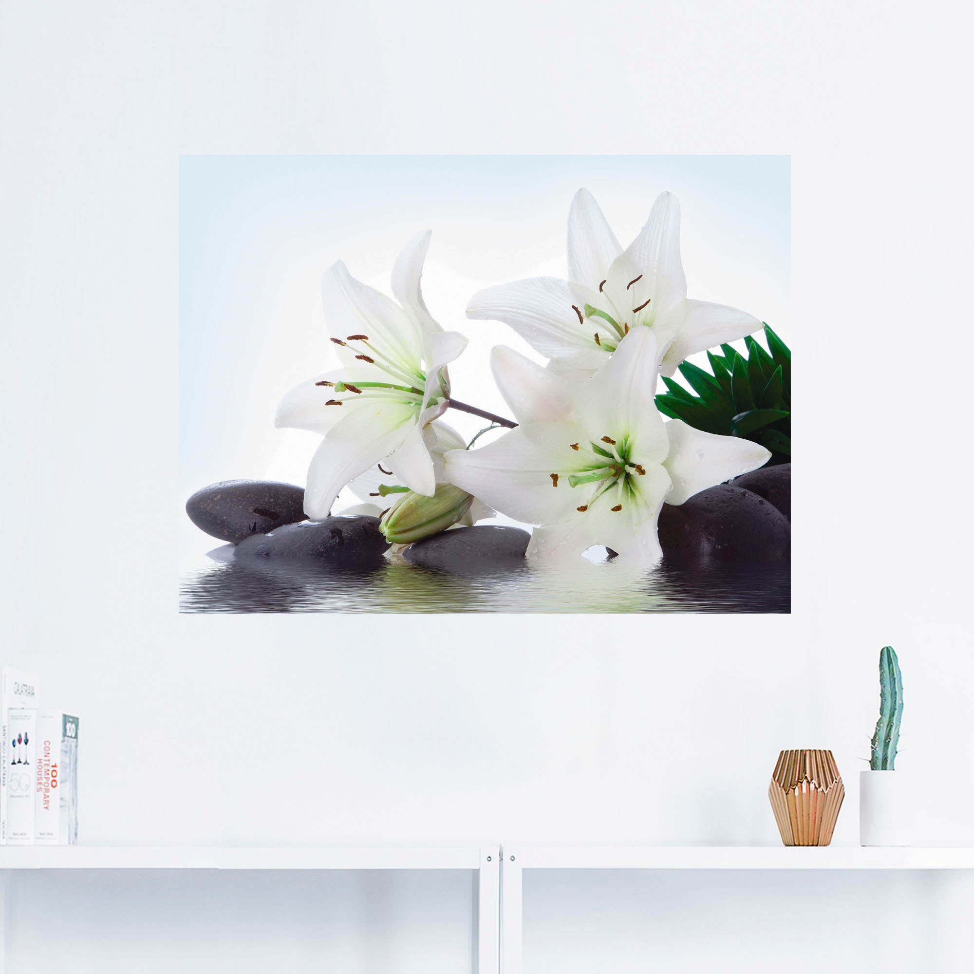 Artland Wandbild »Madonna-Lilien und Spasteine«, Zen, (1 St.), als Leinwandbild, Poster, Wandaufkleber in verschied. Größen