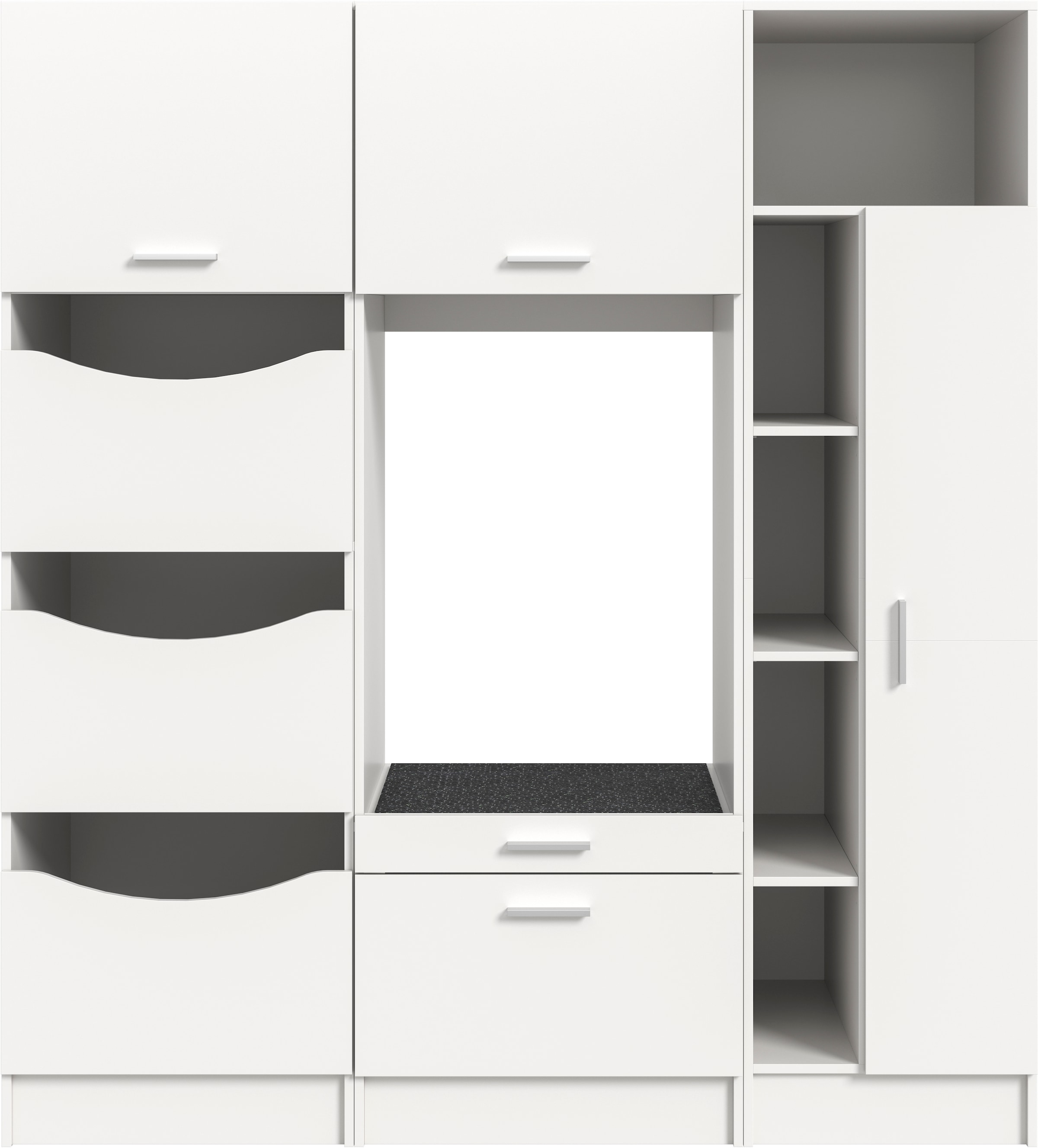 welltime Badmöbel-Set »FALAS, TOPSELLER!, 3-teilig, Hauswirtschaftsraum Set, Breite 176 cm«, (Set, 3 St., 1x Wäscheschrank, 1x Waschmaschinenumbauschrank, 1x Mehrzweckschrank), Kombination, Waschmaschinenumbau, Waschmaschinenschrank, Wäschekammer