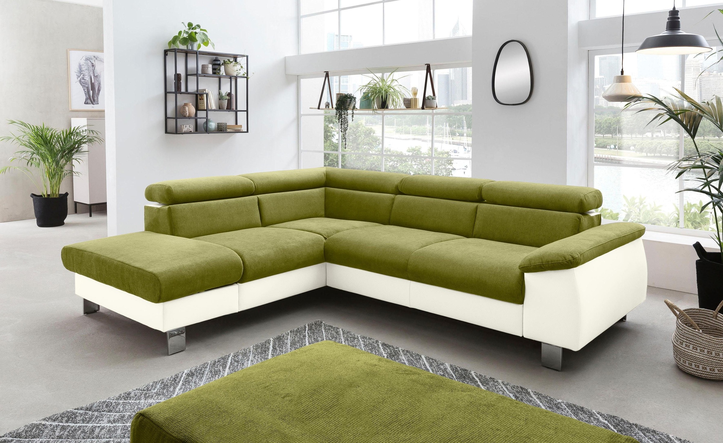 COTTA Ecksofa "Komaris L-Form, B: 249 cm" mit Kopfteilverstellung, optional günstig online kaufen