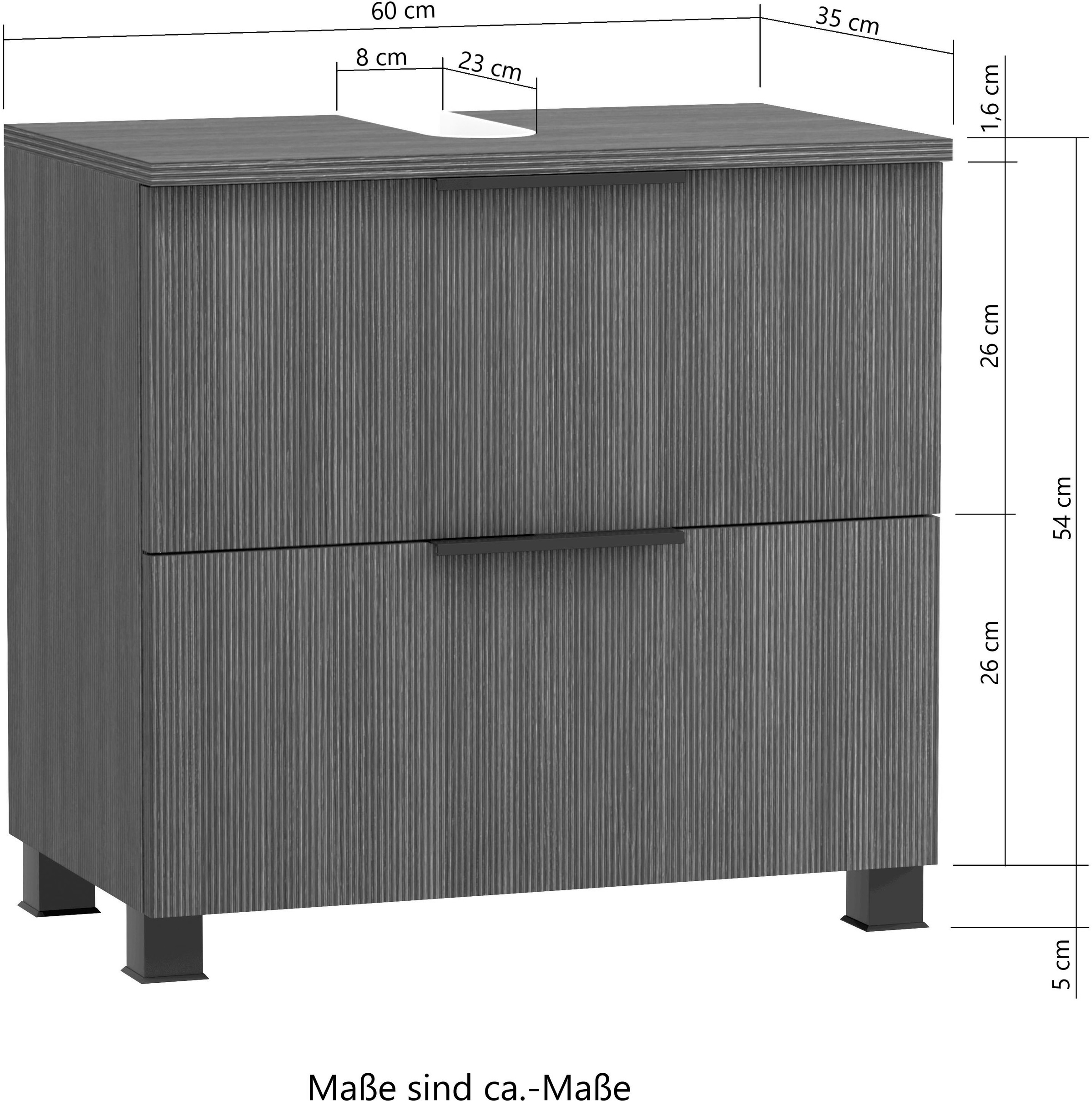 welltime Badmöbel-Set »Welltime, York Unterbecken-Set 2teilig, 60 cm, 1 Klappe, 1 Auszug«
