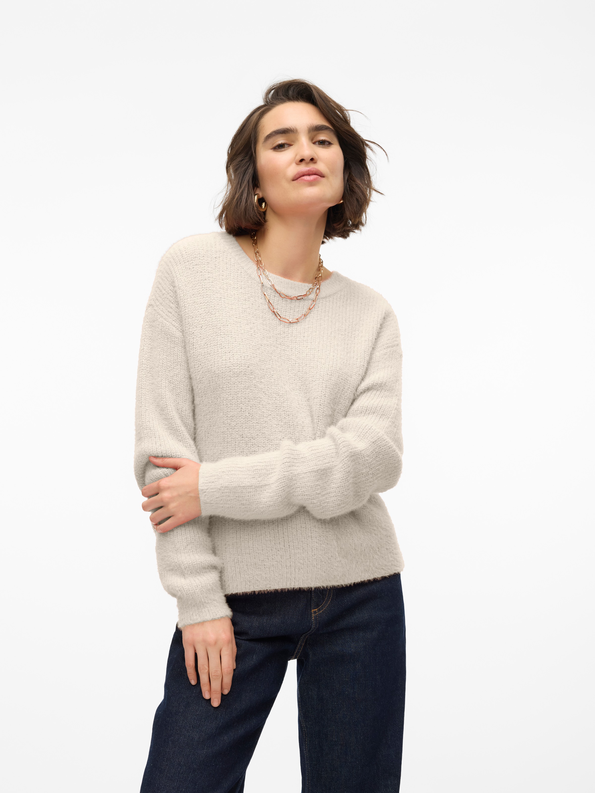 Vero Moda Strickpullover »VMPUFF LS O-NECK PULLOVER BOO«