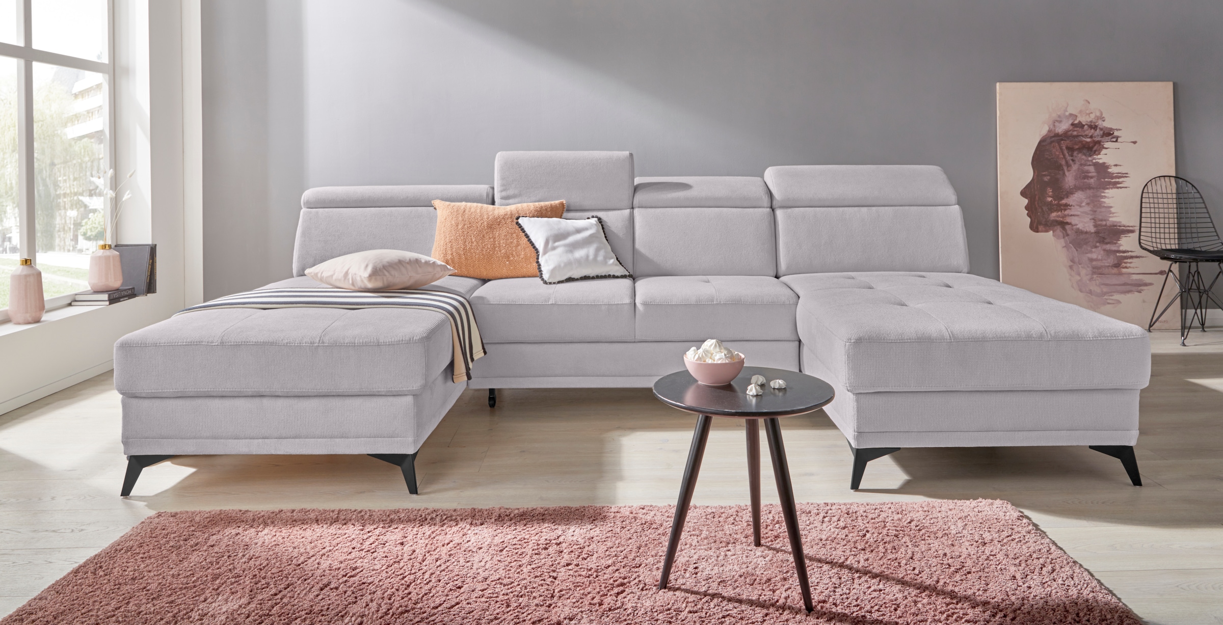 Home affaire "Cardiz U-Form" inkl.Kopfteilverstellung und Federkern wahlwei günstig online kaufen